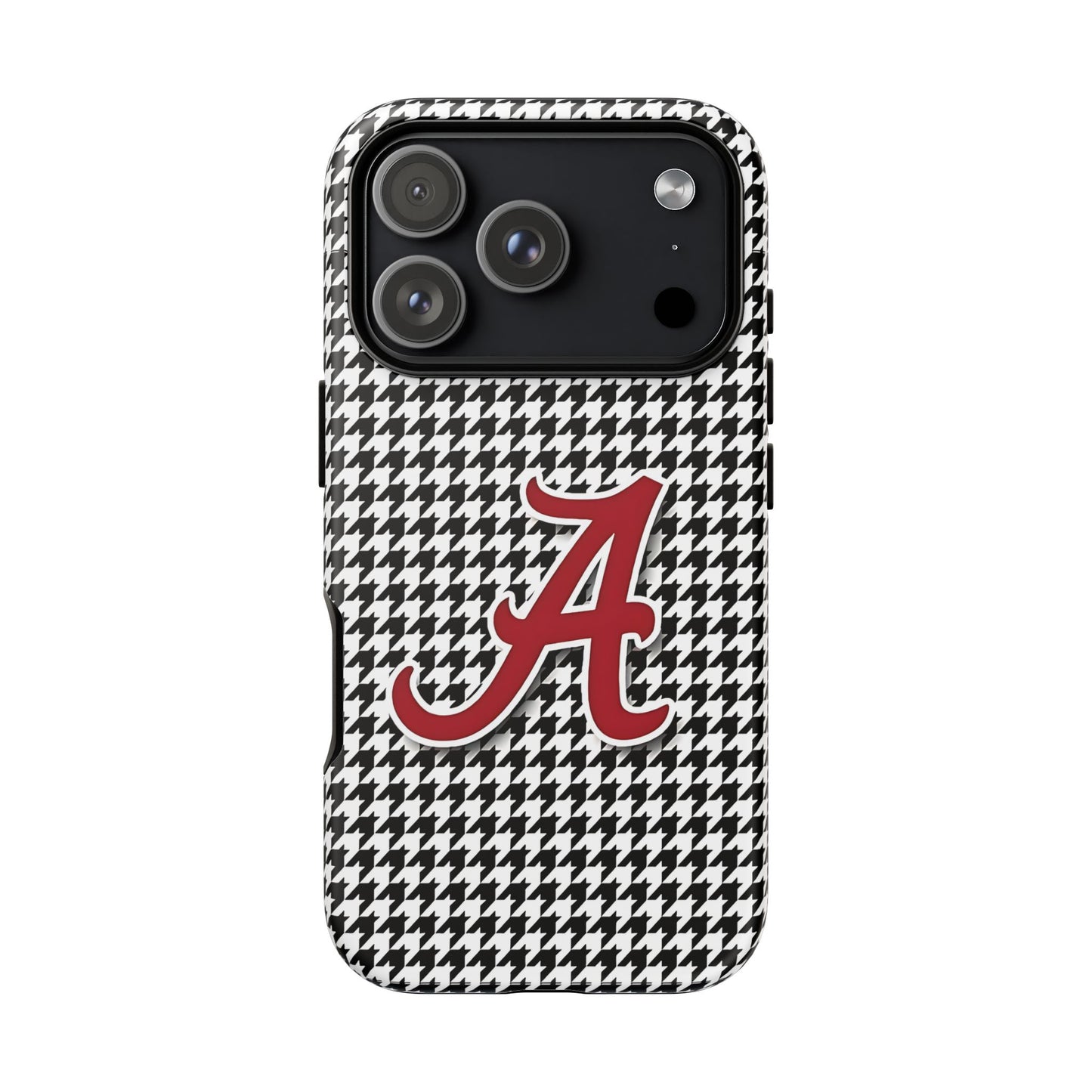 Alabama Houndstooth Phone Case, Tough Cases, College RTR Fan Gear, Initial A