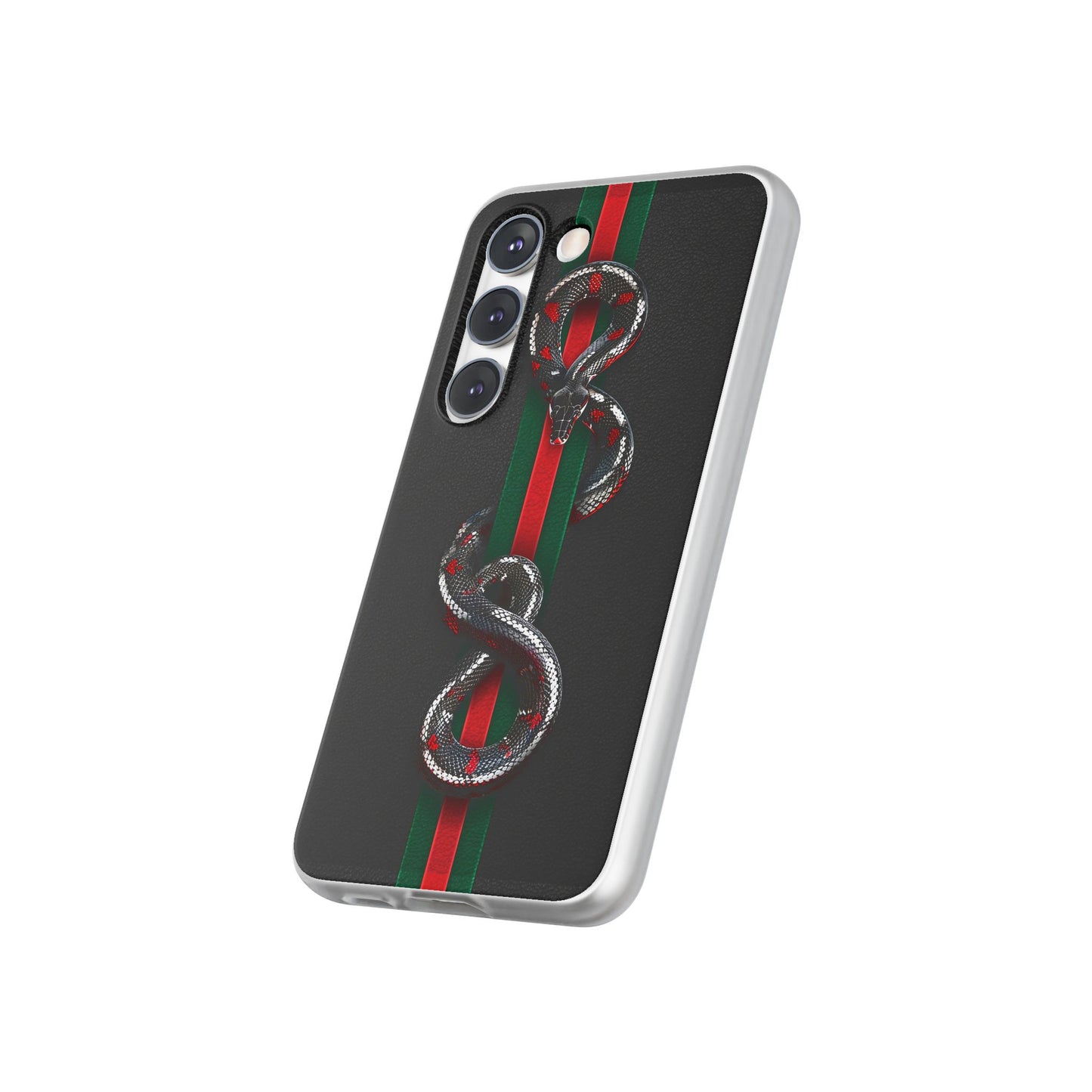 Green and Red Stripes Snake TPU Flexi Cases For iPhones And Samsung Galaxy