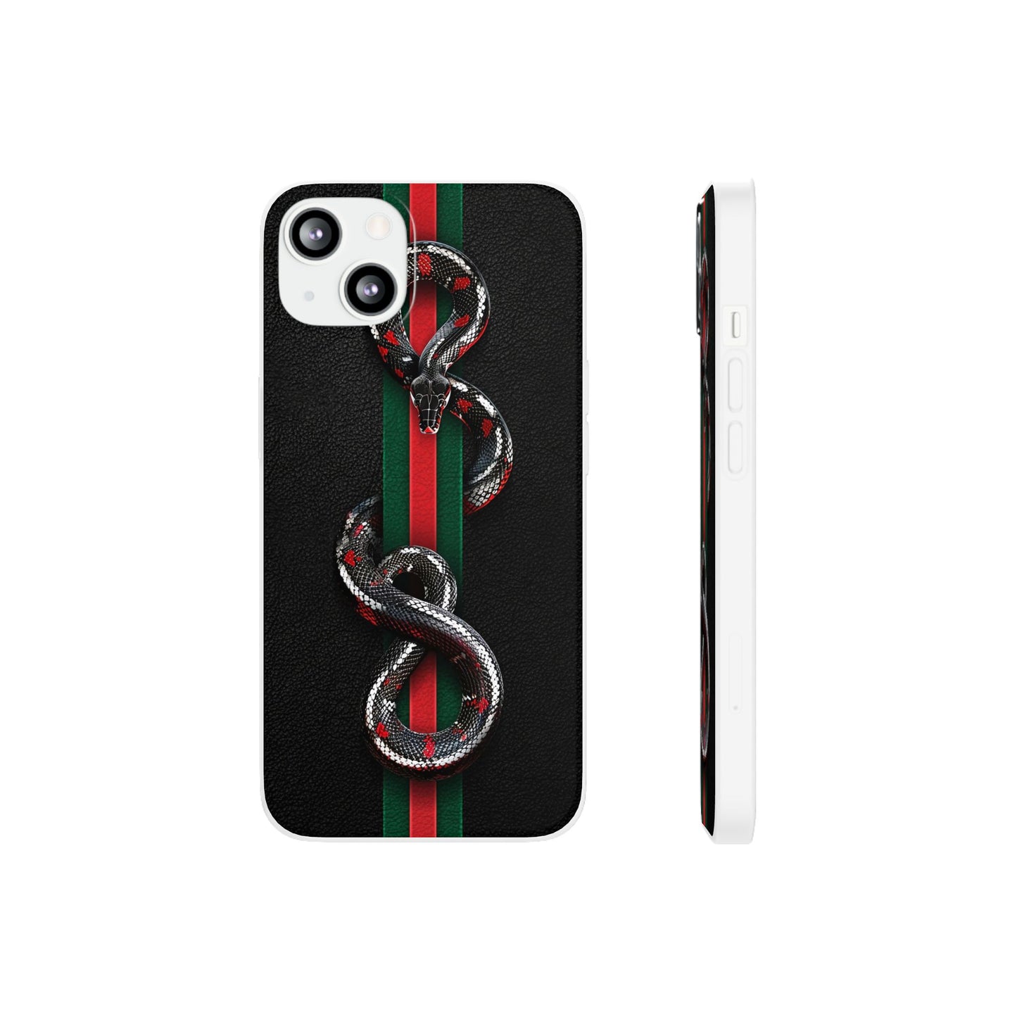 Green and Red Stripes Snake TPU Flexi Cases For iPhones And Samsung Galaxy