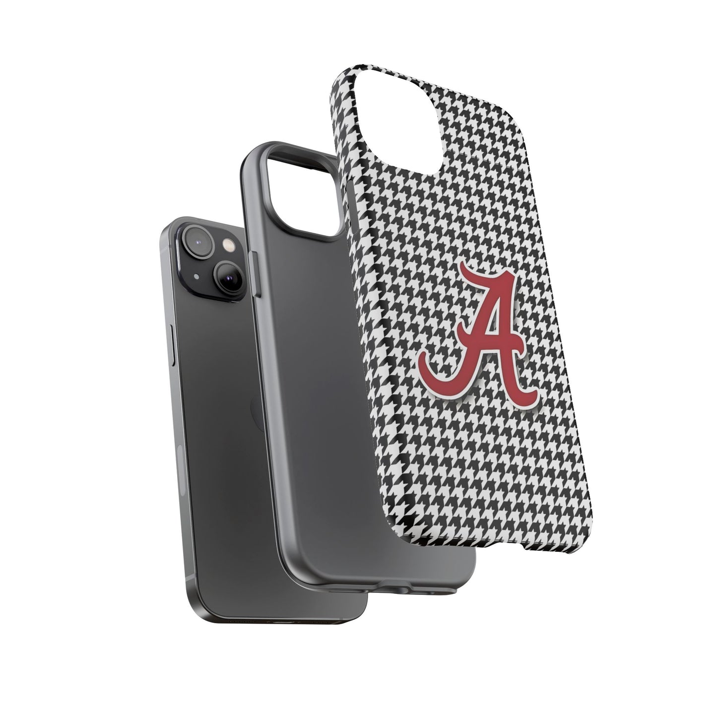 Alabama Houndstooth Phone Case, Tough Cases, College RTR Fan Gear, Initial A