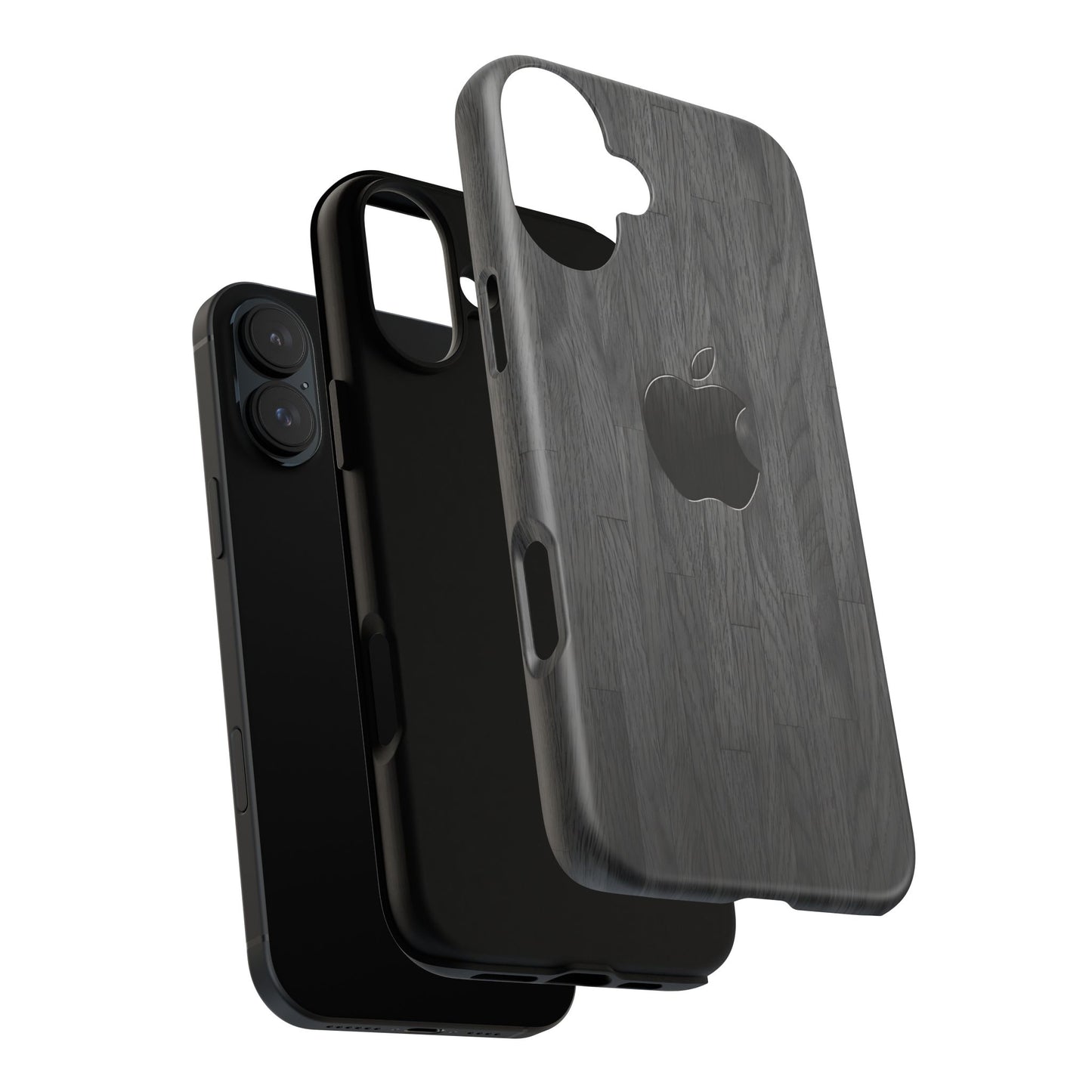 Tough Cases For iPhones, Gray Wood Color Rugged Phone Case