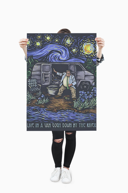 Van Gogh Parody "I Live In A Van Gogh Down By The River" Matte Vertical Posters