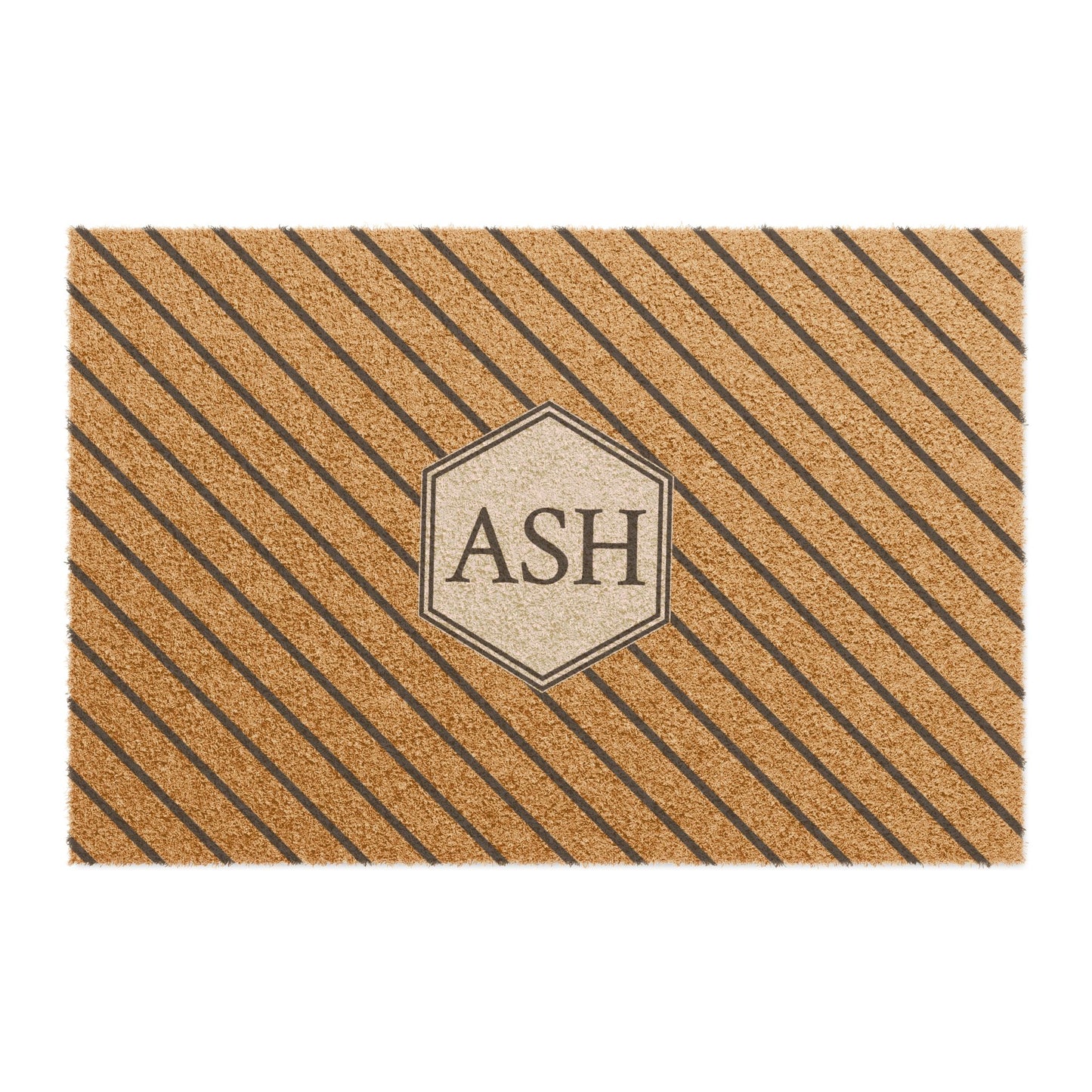 Monogrammed Stripe Pattern Doormat, Personalized Entry Rug for Housewarming