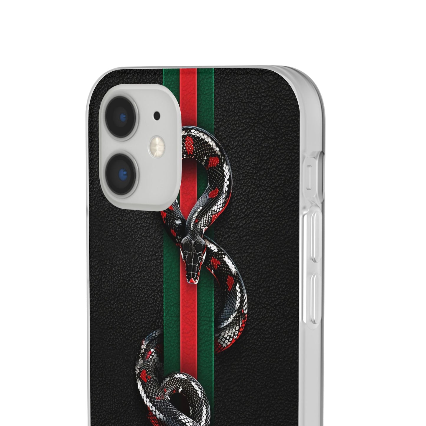 Green and Red Stripes Snake TPU Flexi Cases For iPhones And Samsung Galaxy