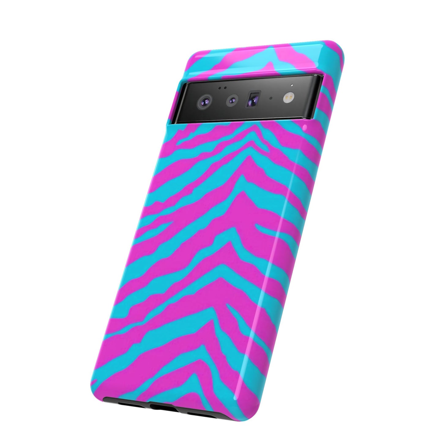 Animal Print Hot Pink And Teal Tough Case for iPhone, Galaxy and Google Pixel