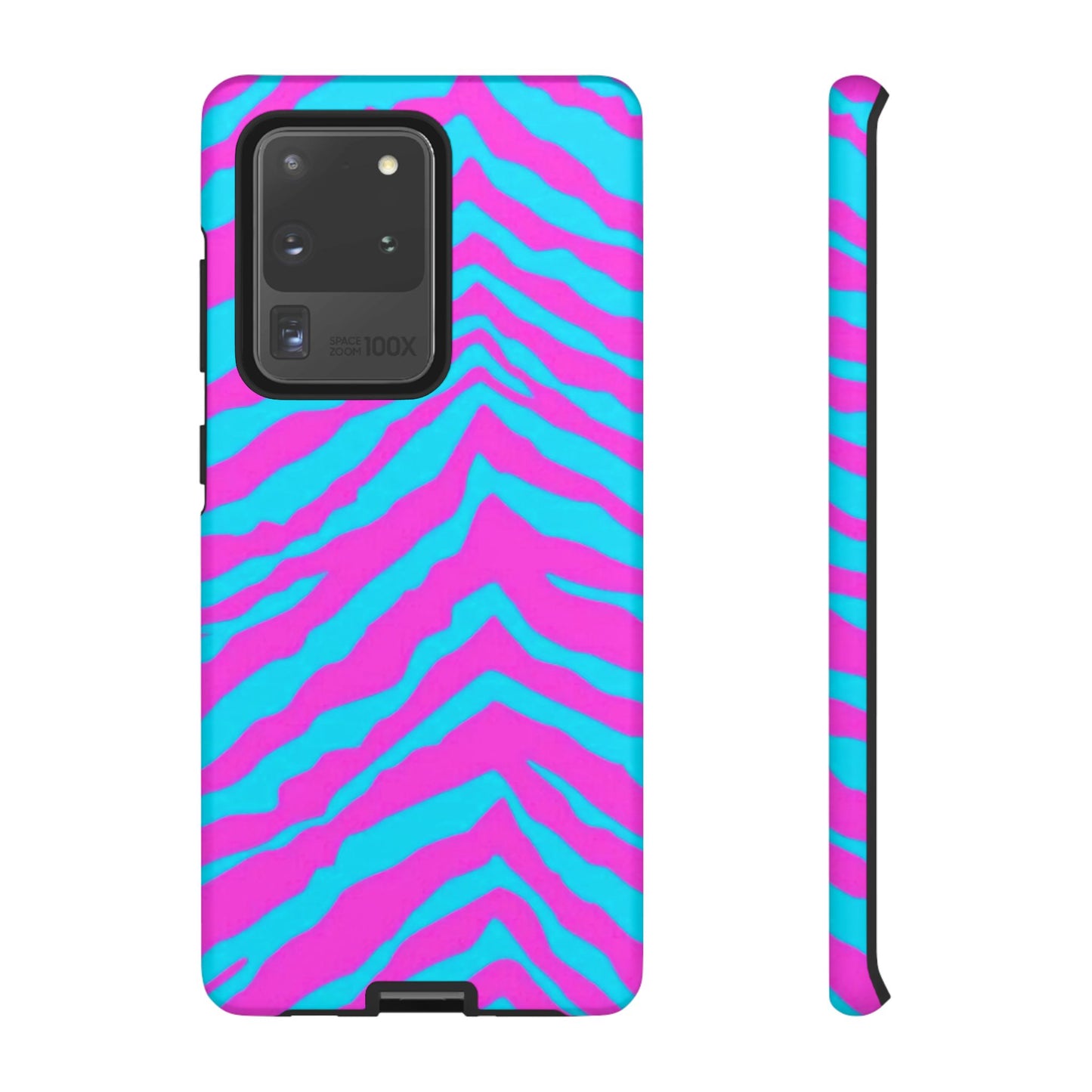 Animal Print Hot Pink And Teal Tough Case for iPhone, Galaxy and Google Pixel