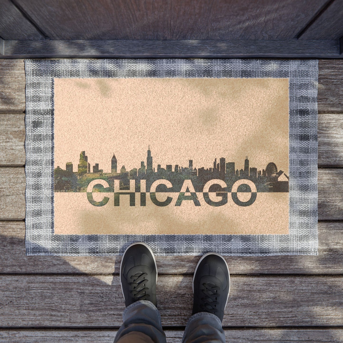 Chicago Skyline Doormat - Urban Home Decor, Welcome Mat, Housewarming Gift,