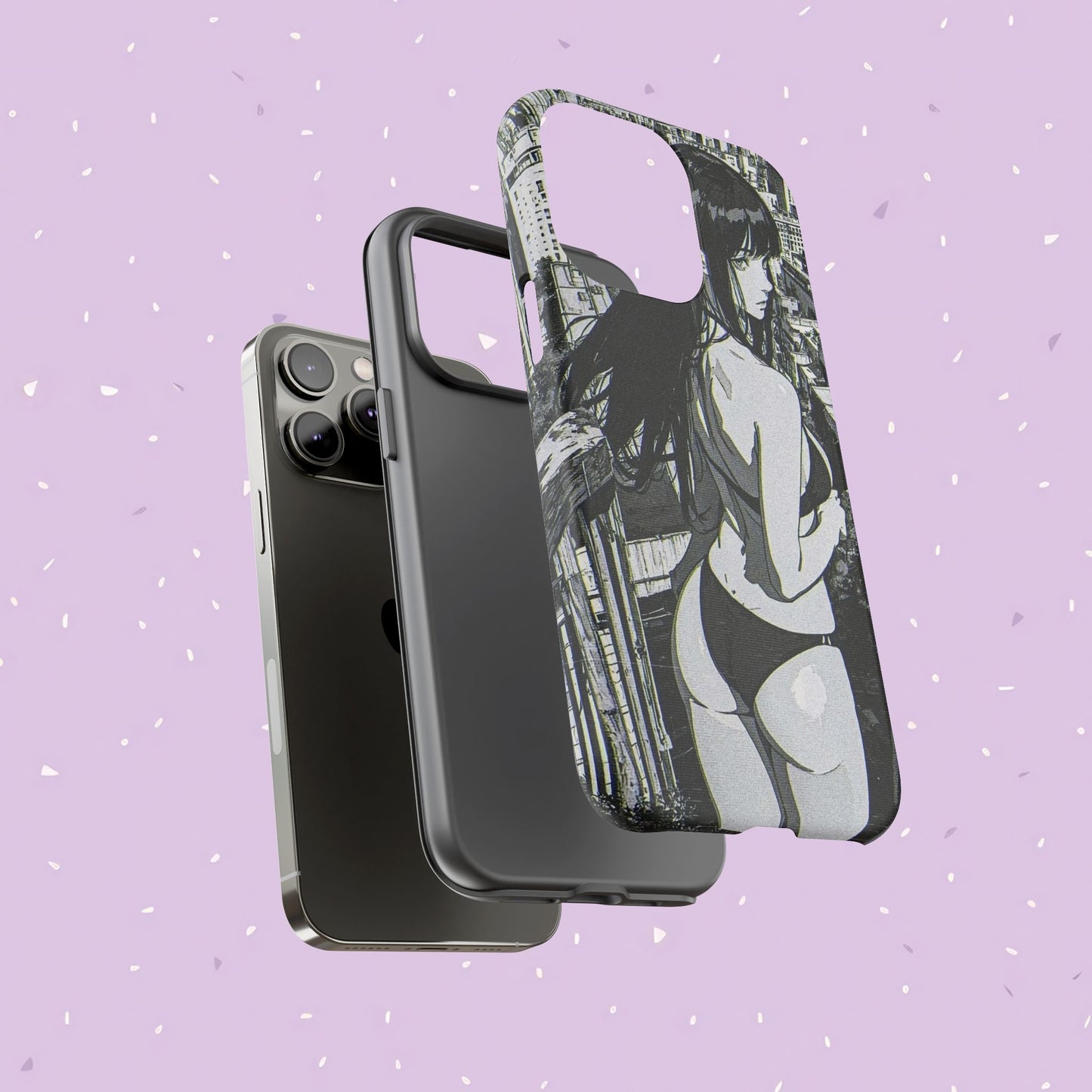 Tough Phone Case, Anime Manga Girl Bikini Design, iPhone, Galaxy, Google Pixel, Hentai Ecchi Art