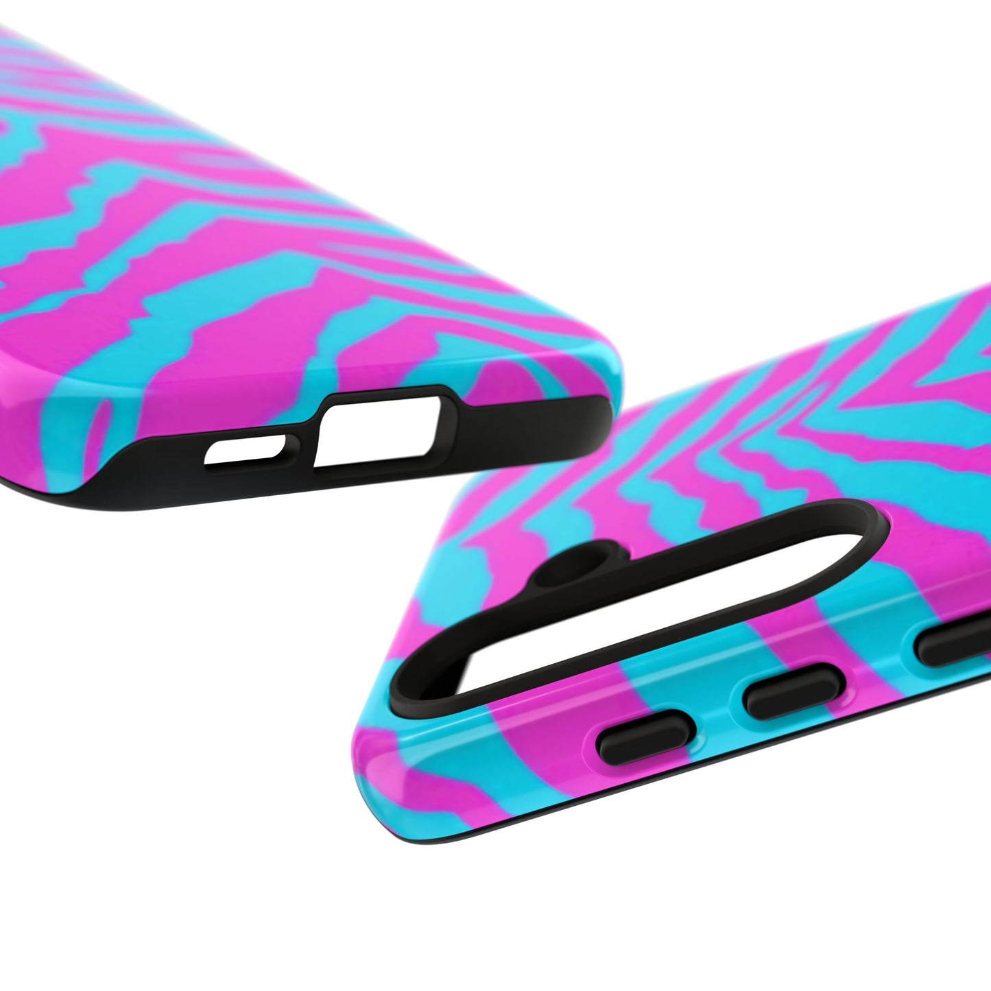 Animal Print Hot Pink And Teal Tough Case for iPhone, Galaxy and Google Pixel