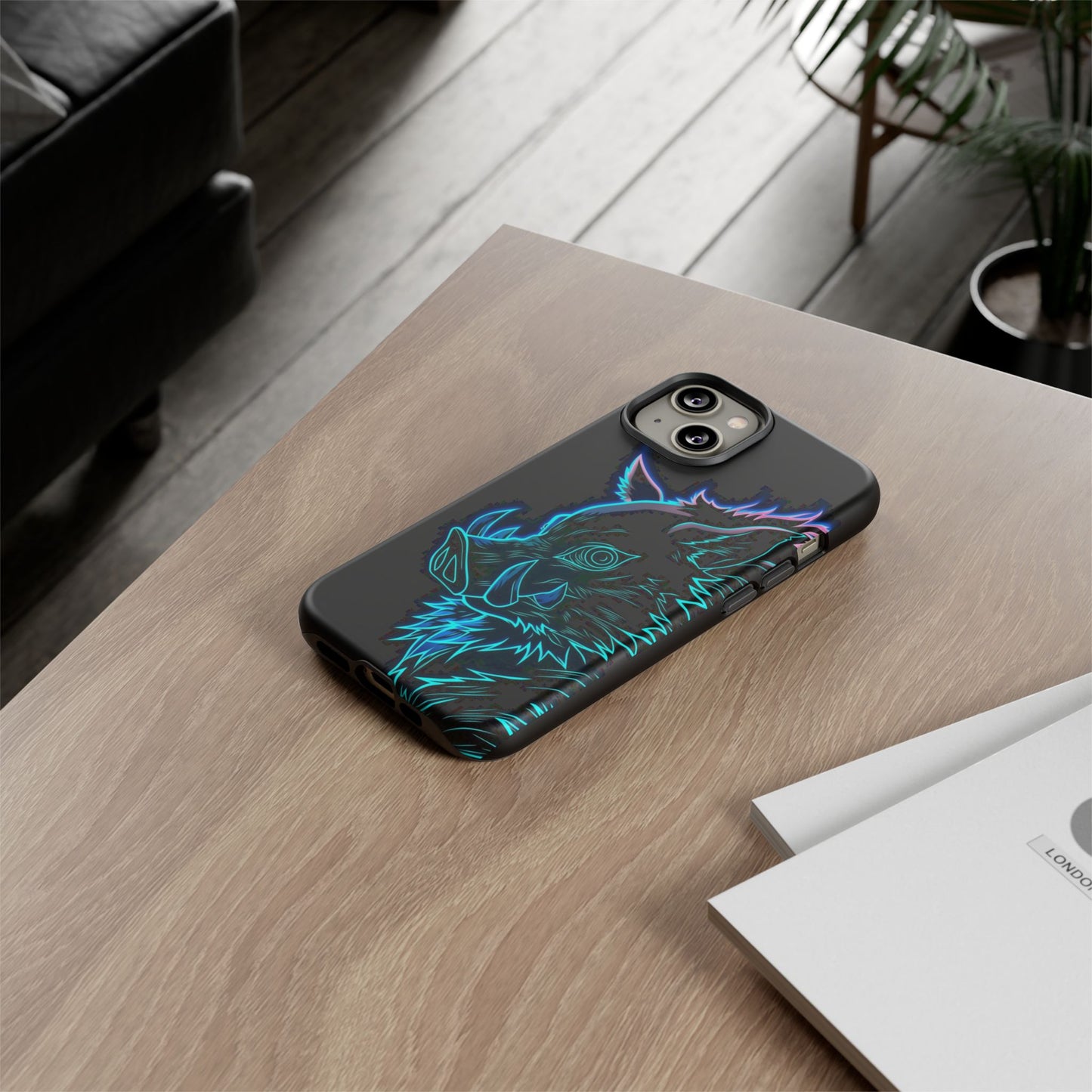 Tough Cases For iPhone, Galaxy, Anime Hashibira Beast Slayer Neon Design