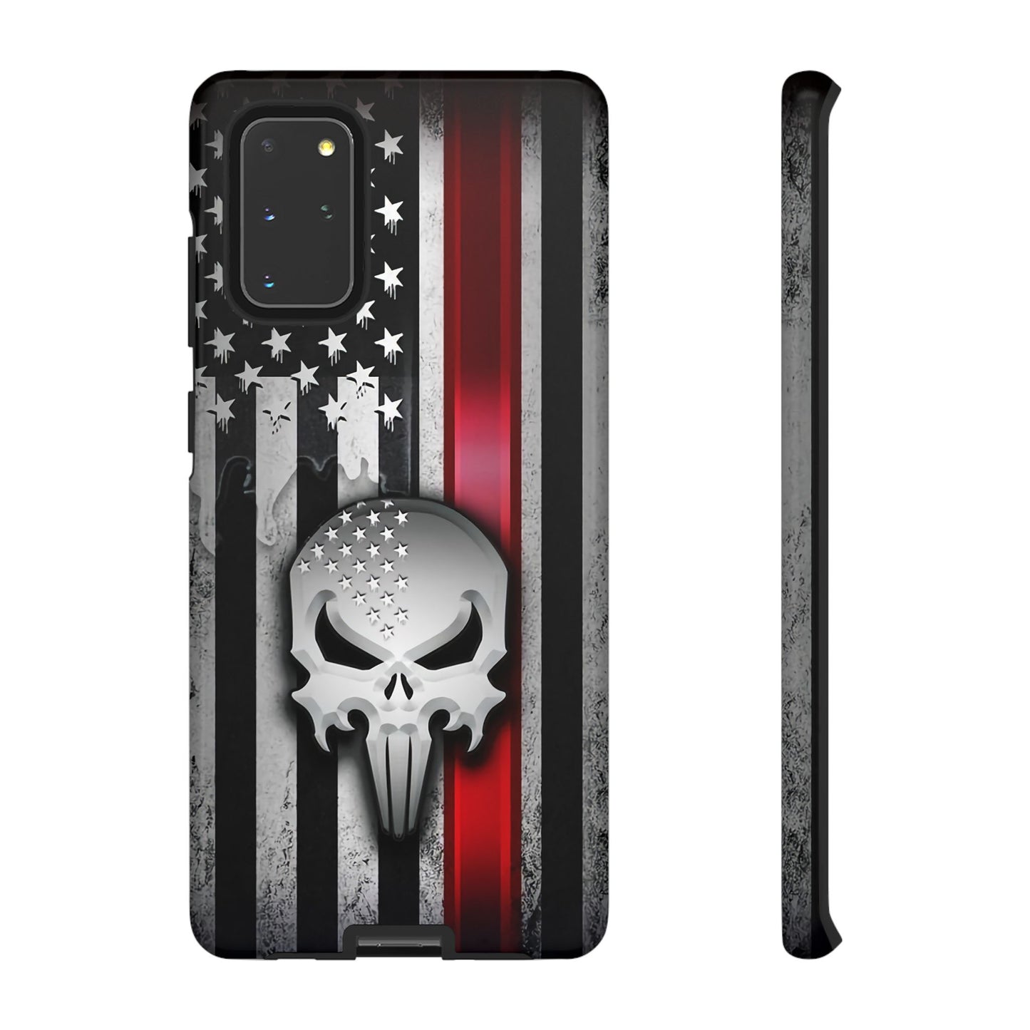 Tough Cases For iPhone, Galaxy and Pixel,  Thin Red Line, Jake Skull Design