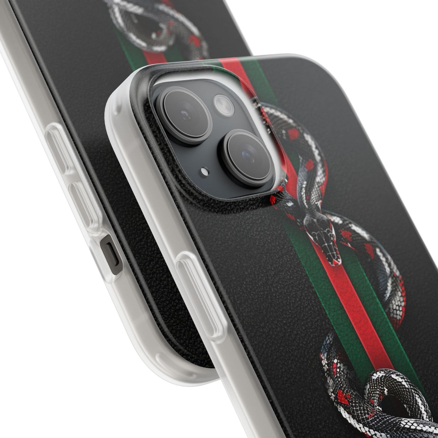 Green and Red Stripes Snake TPU Flexi Cases For iPhones And Samsung Galaxy