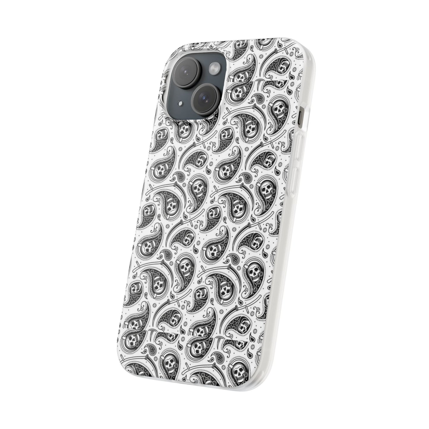 Skull Paisley Pattern Phone Case TPU Soft Flexi Case for iPhones
