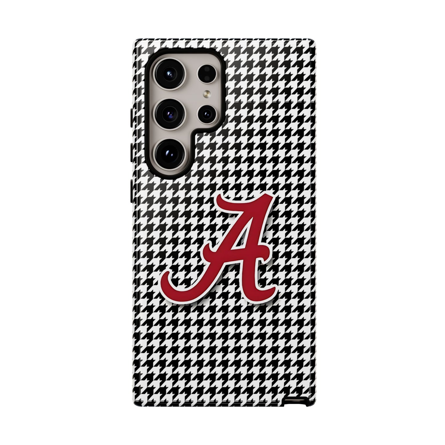 Alabama Houndstooth Phone Case, Tough Cases, College RTR Fan Gear, Initial A