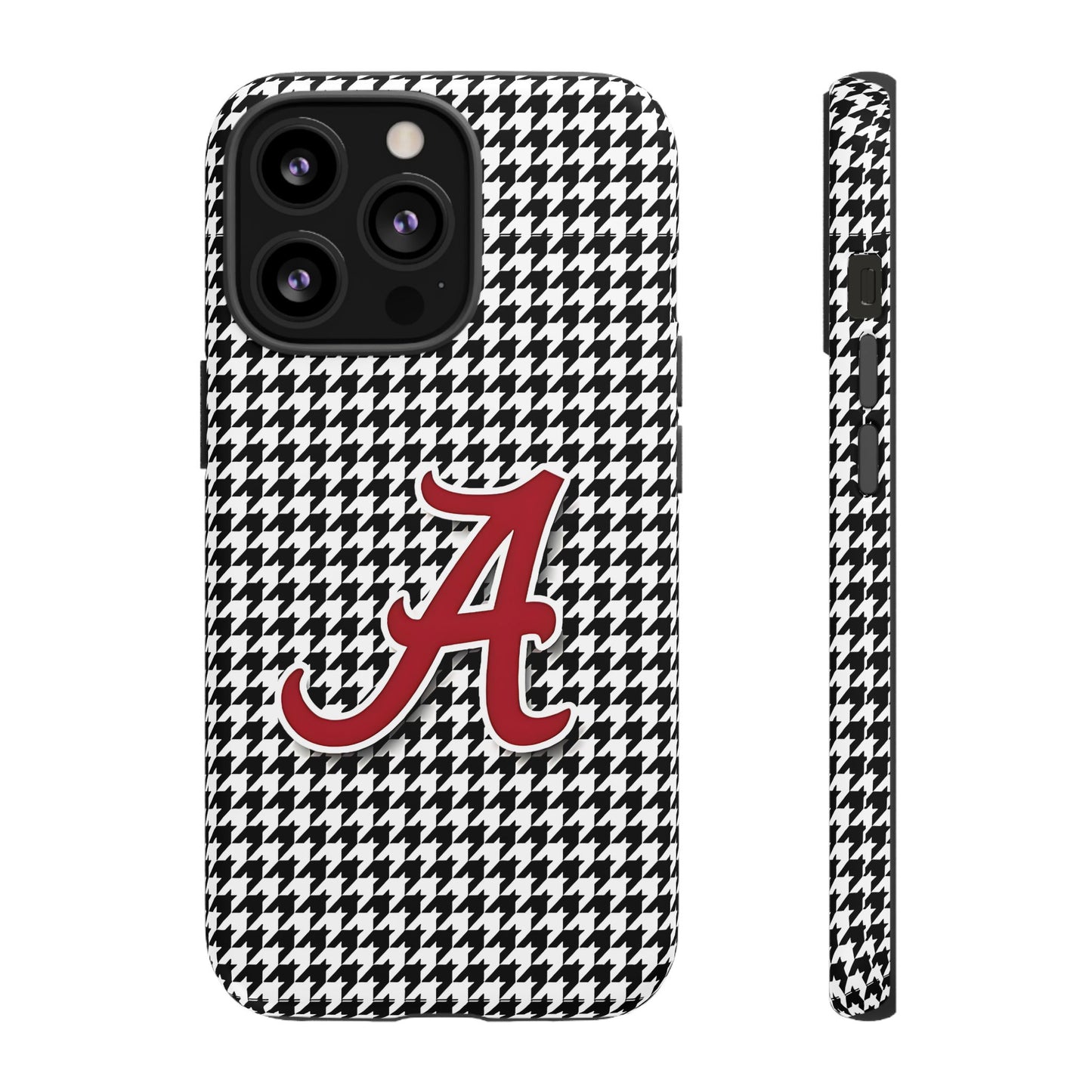 Alabama Houndstooth Phone Case, Tough Cases, College RTR Fan Gear, Initial A