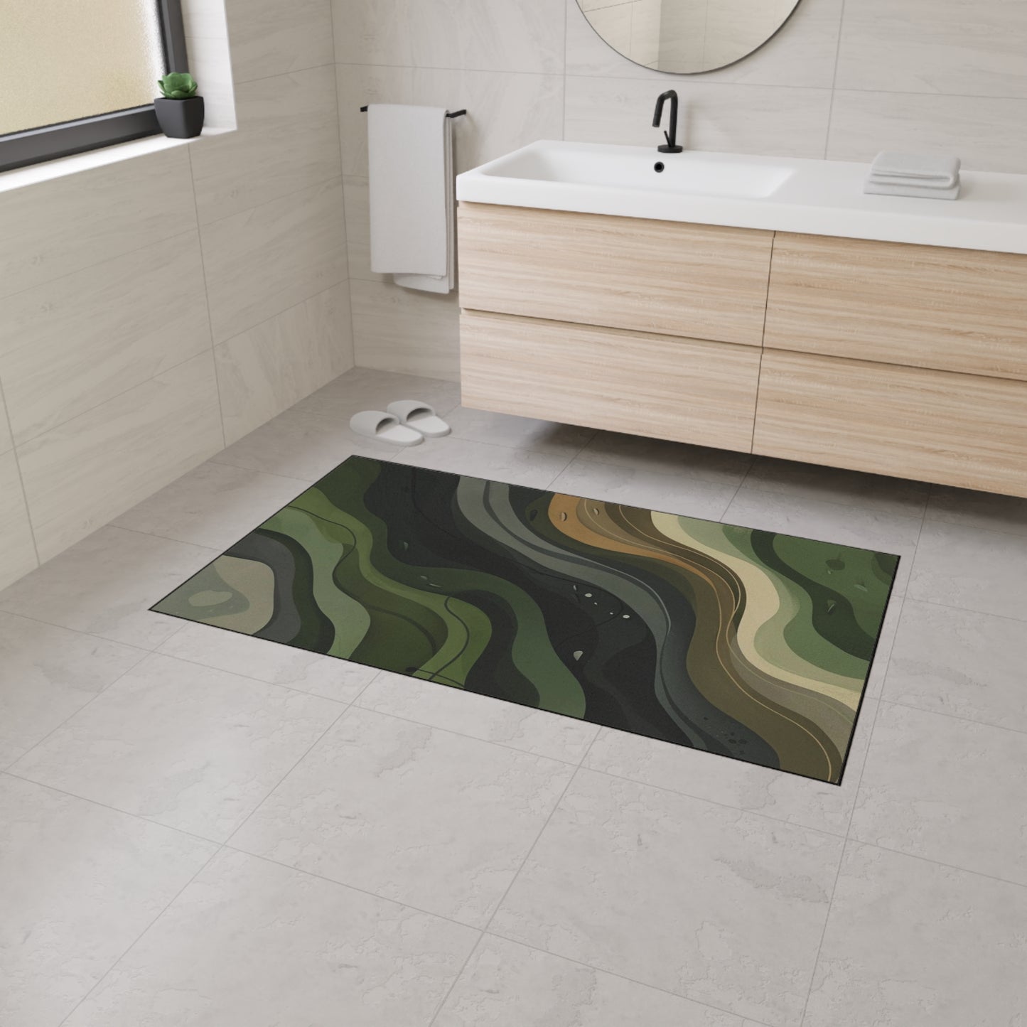 Abstract Golf Course Camo Contour Heavy-Duty Floor Mat