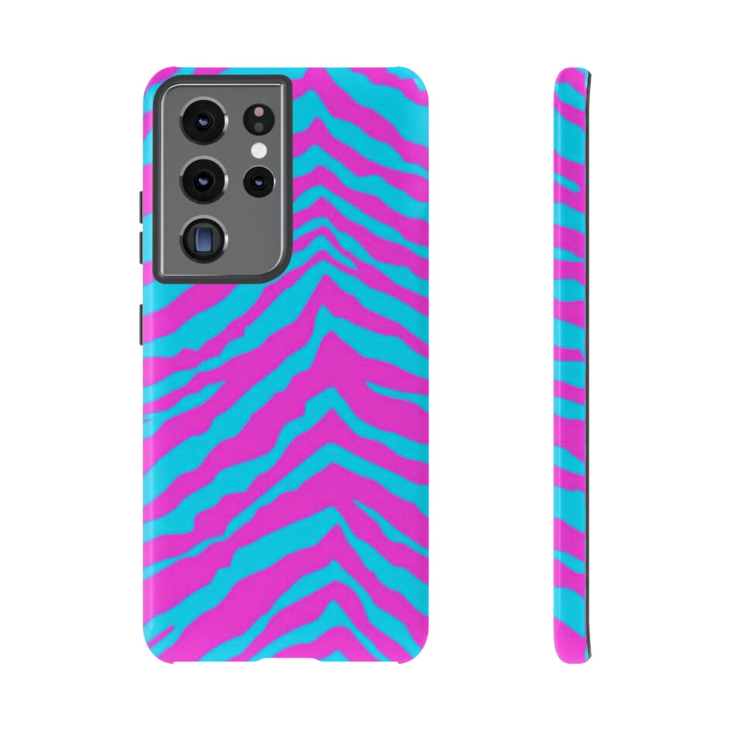 Animal Print Hot Pink And Teal Tough Case for iPhone, Galaxy and Google Pixel