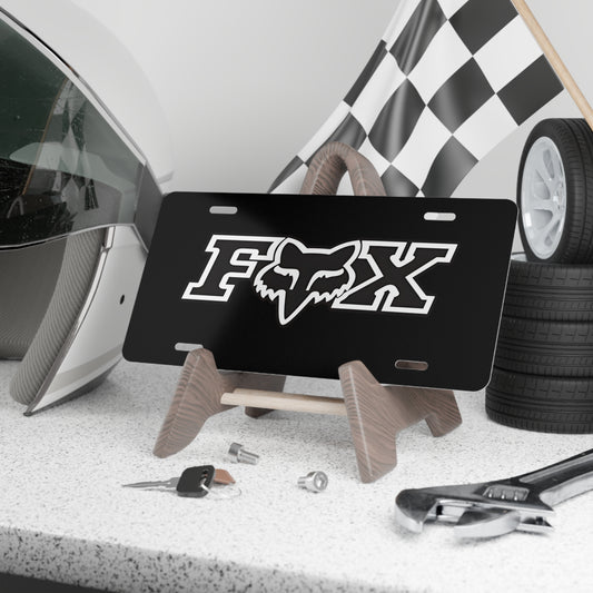 Fox Racing, Black Front Vanity License Plate, Motorsports Racing Inspired