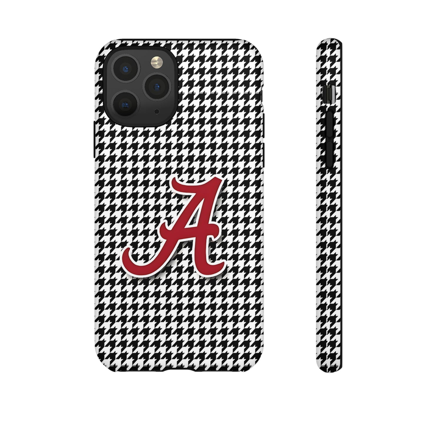 Alabama Houndstooth Phone Case, Tough Cases, College RTR Fan Gear, Initial A