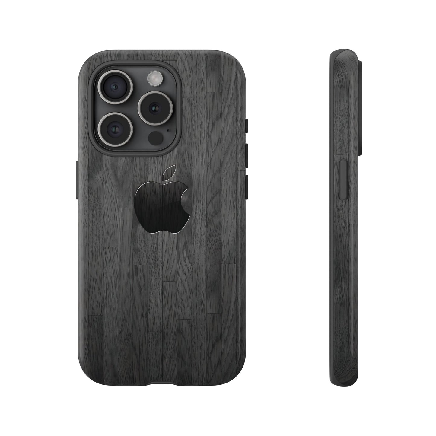 Tough Cases For iPhones, Gray Wood Color Rugged Phone Case