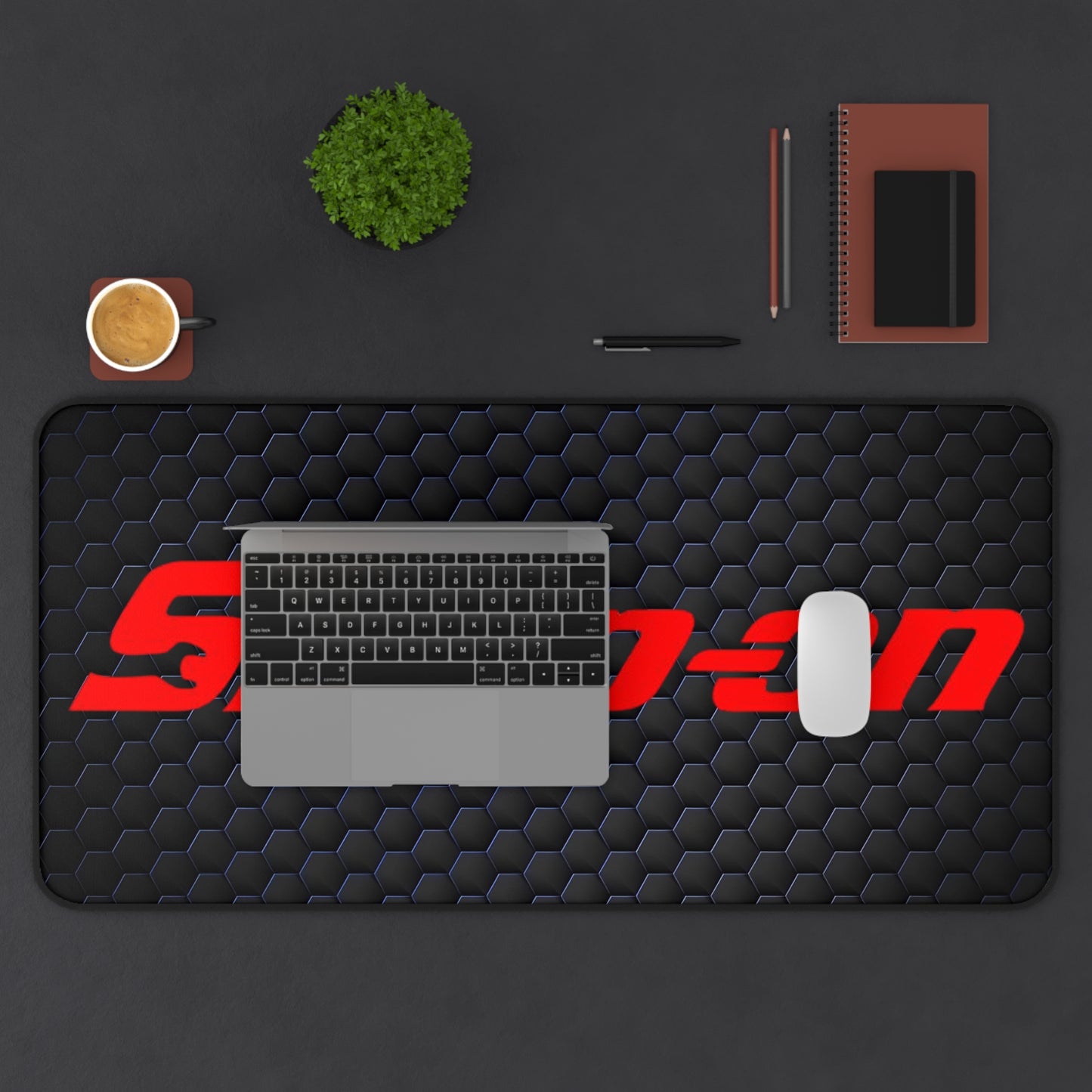 Snap-on Hex Texture Desk Mat — Non-Slip Gaming & Work Surface Tool Guy Design
