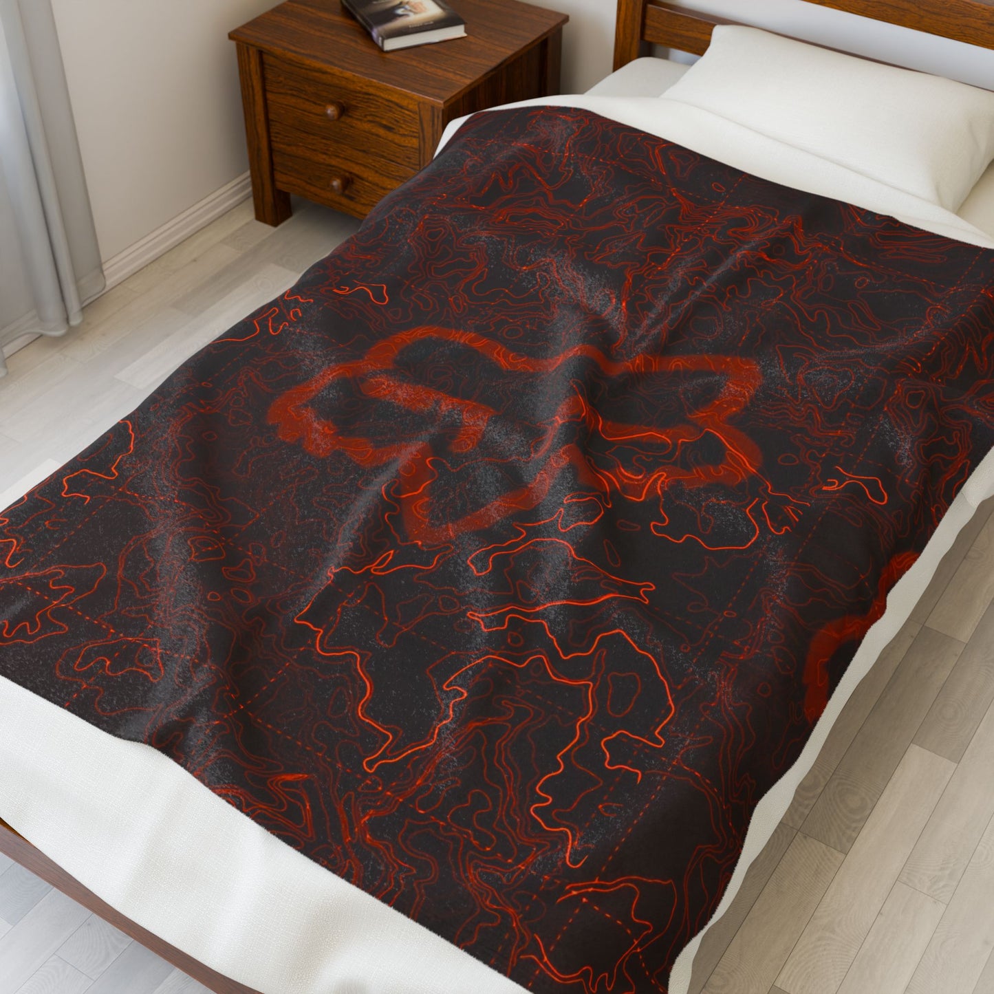 Fox Racing Logo Velveteen Plush Blanket— Camouflage MTB Throw