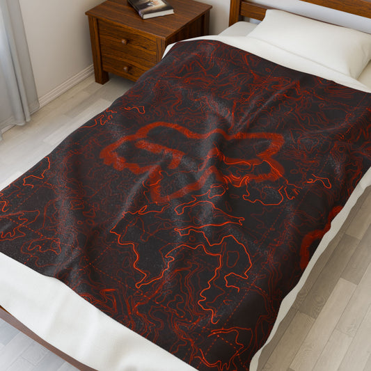 Fox Racing Logo Velveteen Plush Blanket— Camouflage MTB Throw
