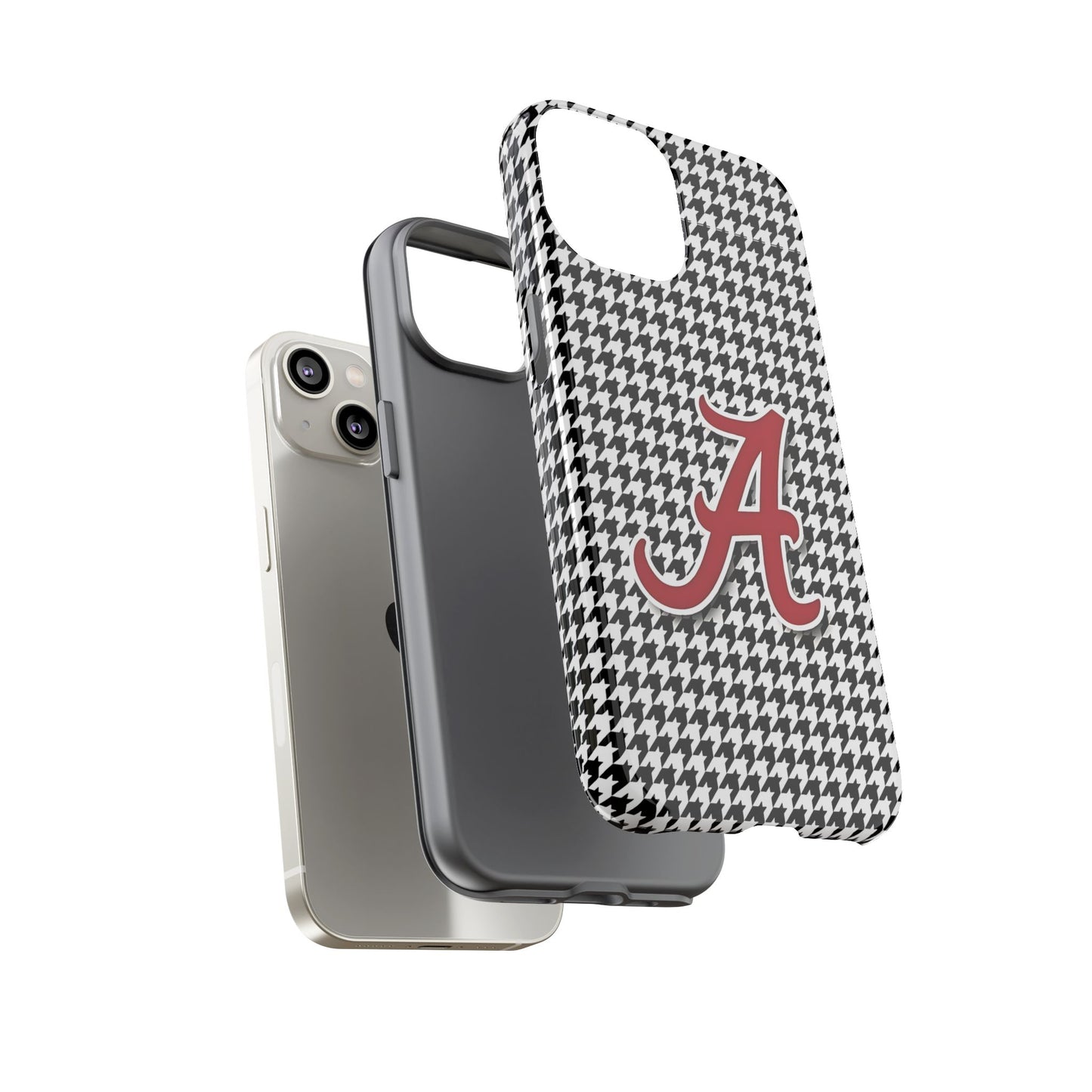 Alabama Houndstooth Phone Case, Tough Cases, College RTR Fan Gear, Initial A