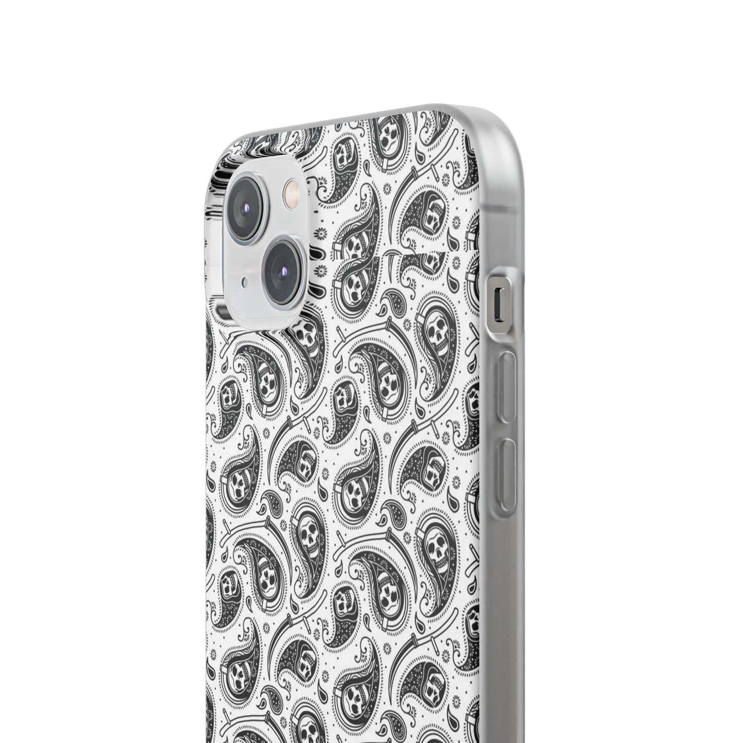 Skull Paisley Pattern Phone Case TPU Soft Flexi Case for iPhones
