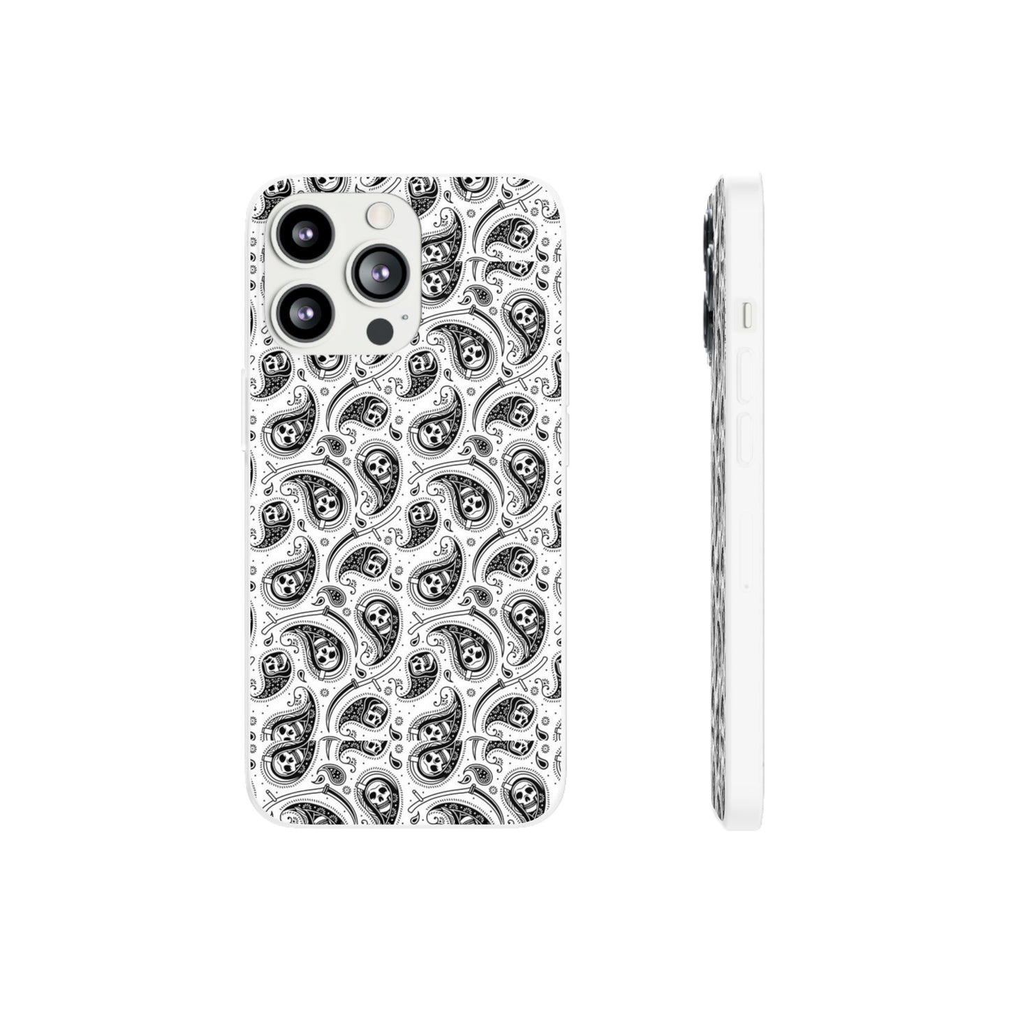 Skull Paisley Pattern Phone Case TPU Soft Flexi Case for iPhones