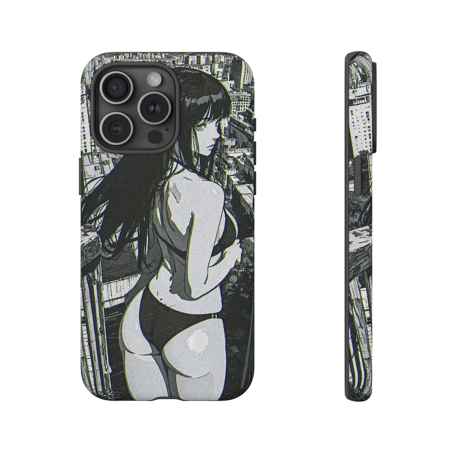 Tough Phone Case, Anime Manga Girl Bikini Design, iPhone, Galaxy, Google Pixel, Hentai Ecchi Art