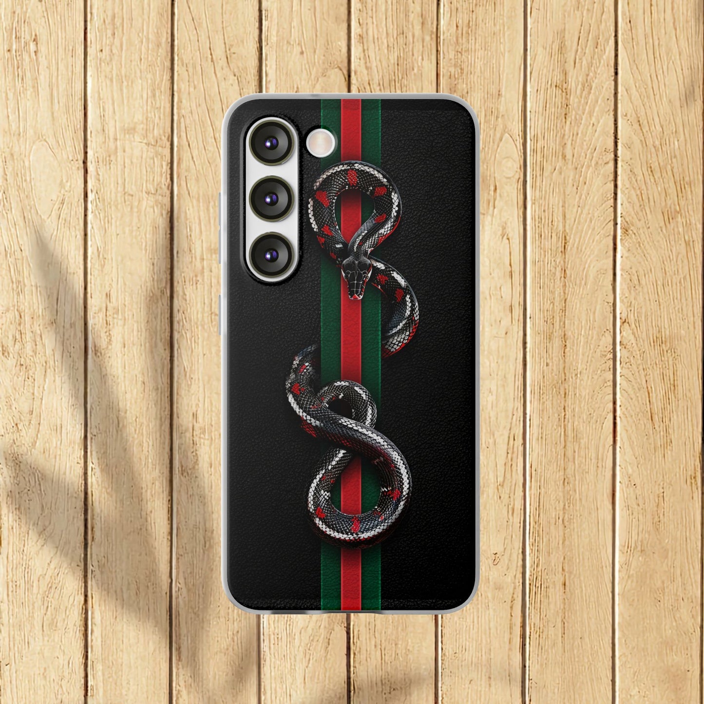 Green and Red Stripes Snake TPU Flexi Cases For iPhones And Samsung Galaxy