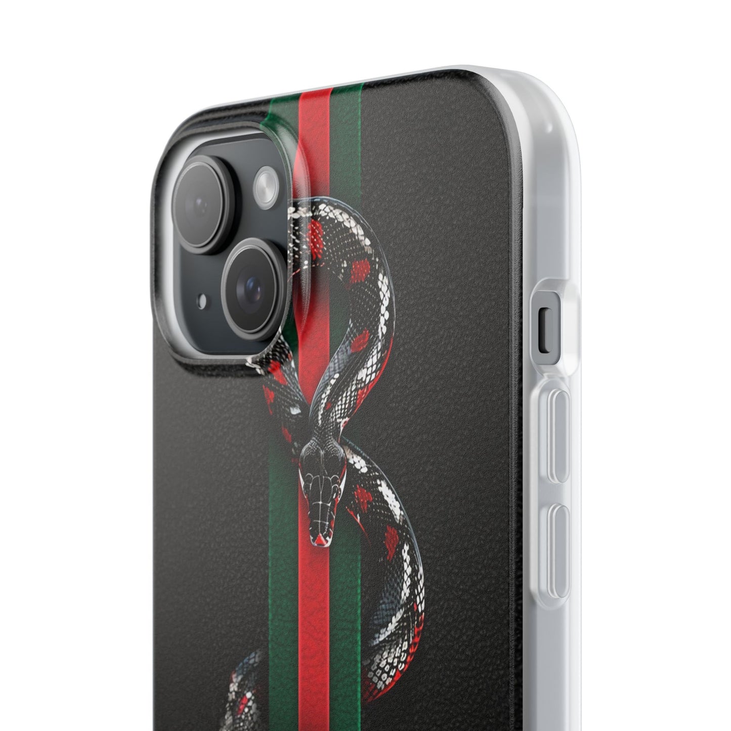 Green and Red Stripes Snake TPU Flexi Cases For iPhones And Samsung Galaxy