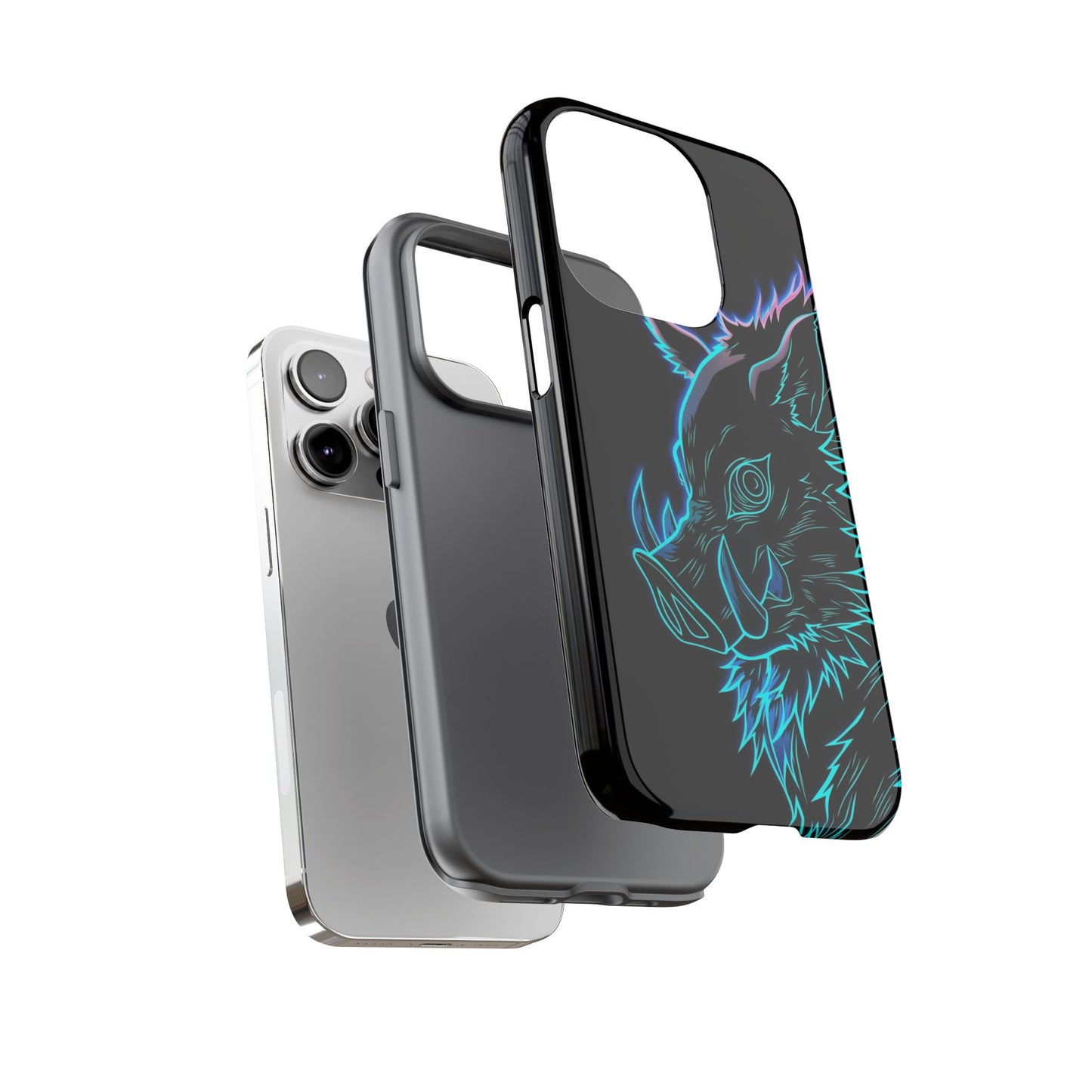 Tough Cases For iPhone, Galaxy, Anime Hashibira Beast Slayer Neon Design