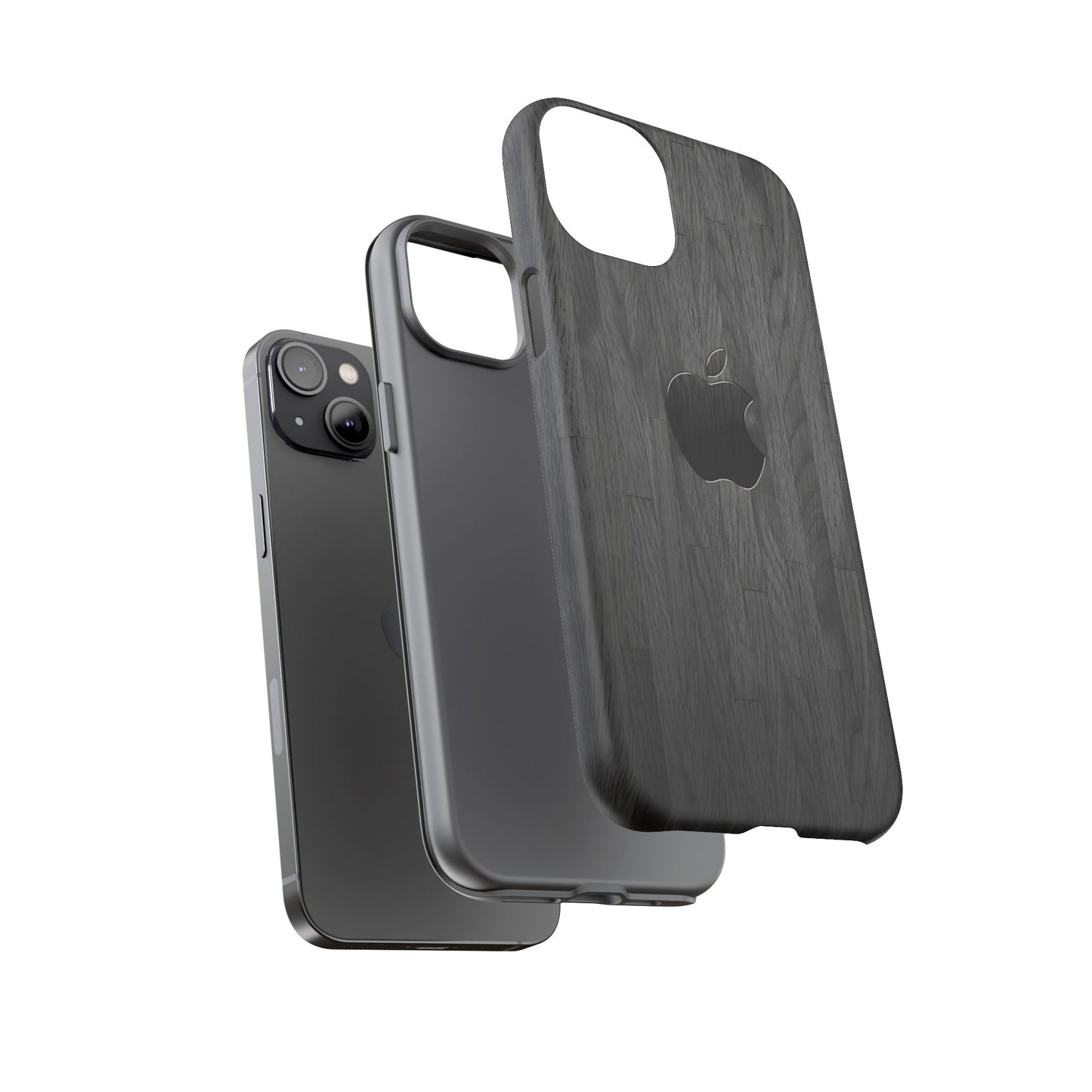 Tough Cases For iPhones, Gray Wood Color Rugged Phone Case