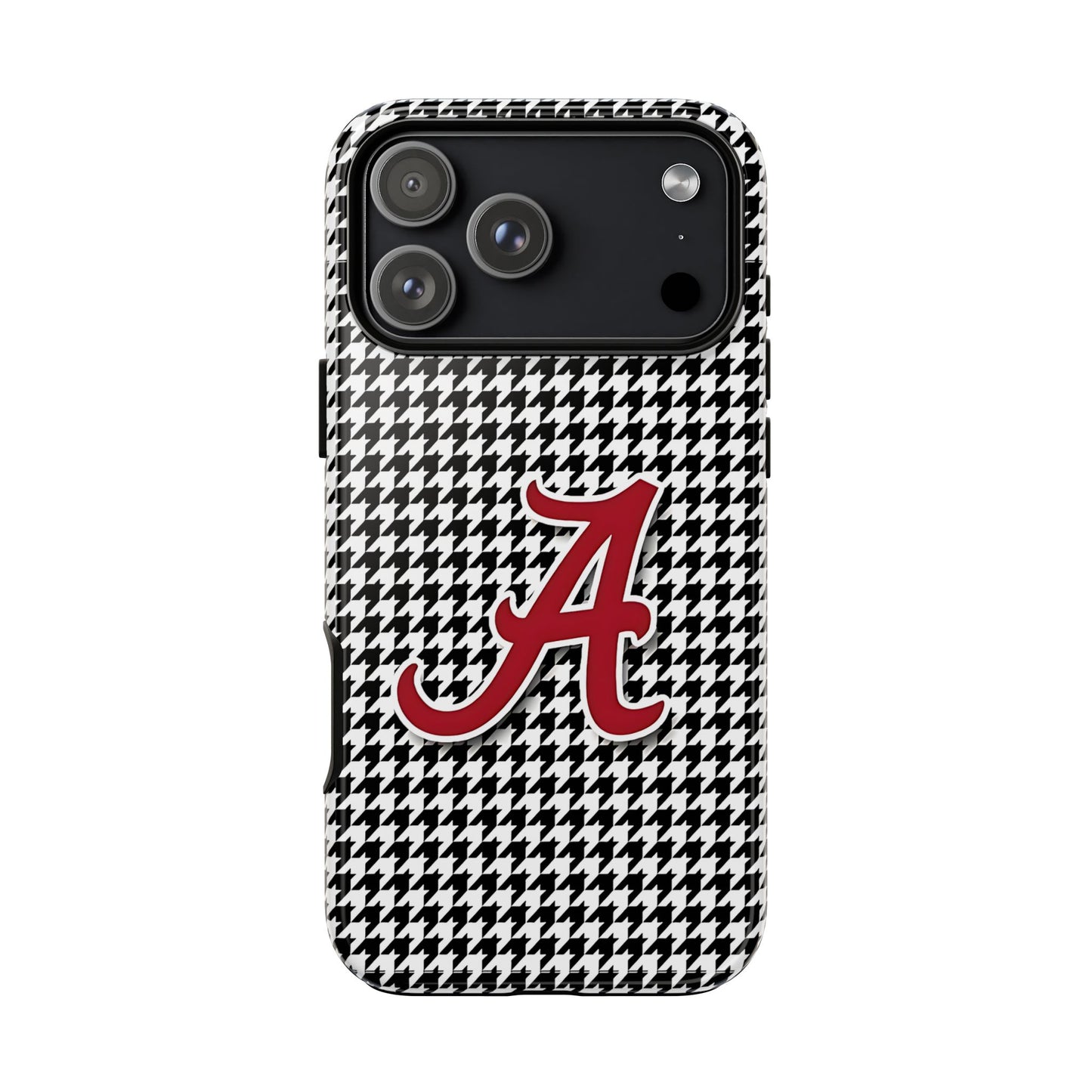 Alabama Houndstooth Phone Case, Tough Cases, College RTR Fan Gear, Initial A