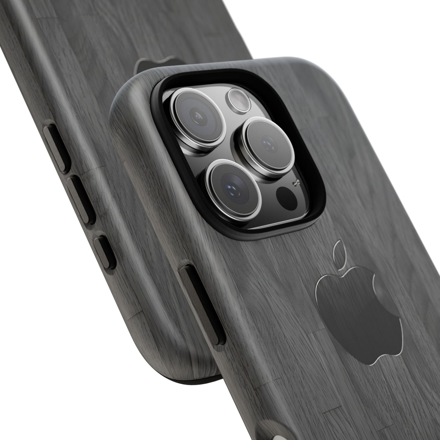 Tough Cases For iPhones, Gray Wood Color Rugged Phone Case