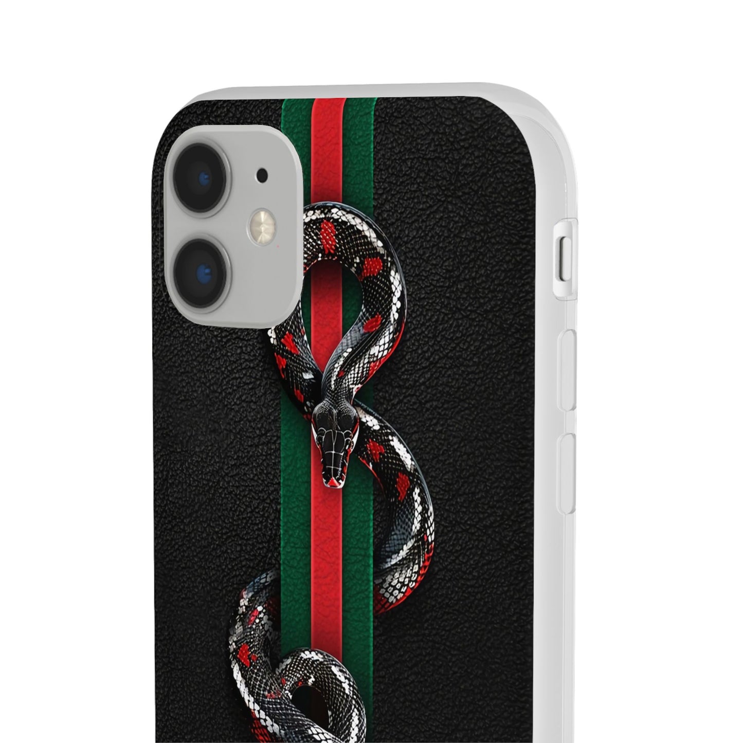 Green and Red Stripes Snake TPU Flexi Cases For iPhones And Samsung Galaxy