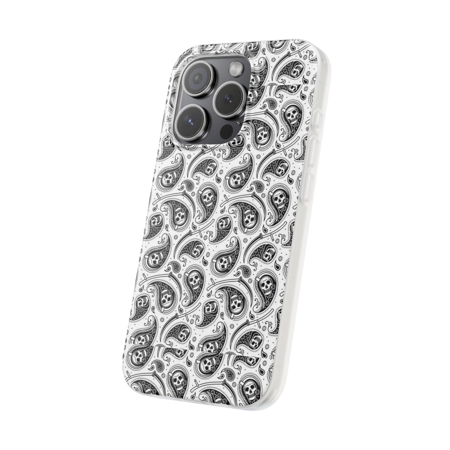 Skull Paisley Pattern Phone Case TPU Soft Flexi Case for iPhones