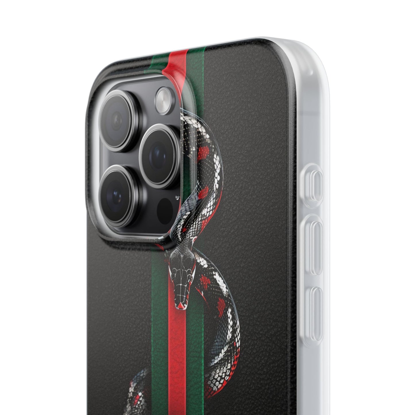 Green and Red Stripes Snake TPU Flexi Cases For iPhones And Samsung Galaxy