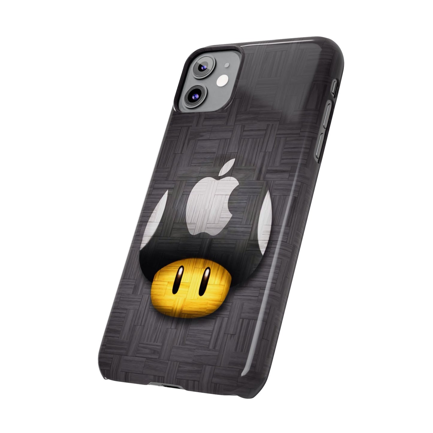Mushroom Apple Slim Phone Case for iPhone Cute Gamer Phone Accessory, Kids Gift
