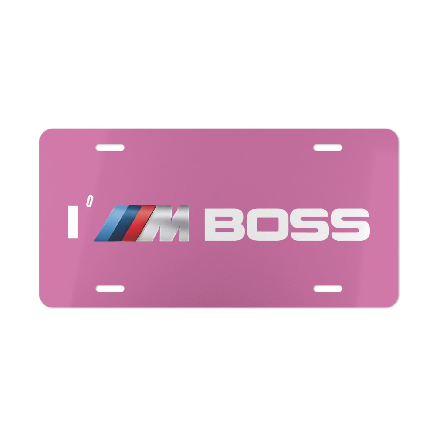 Pink I"m Boss BMW M Series Driving Performance Front License Plate, Beamer Owner