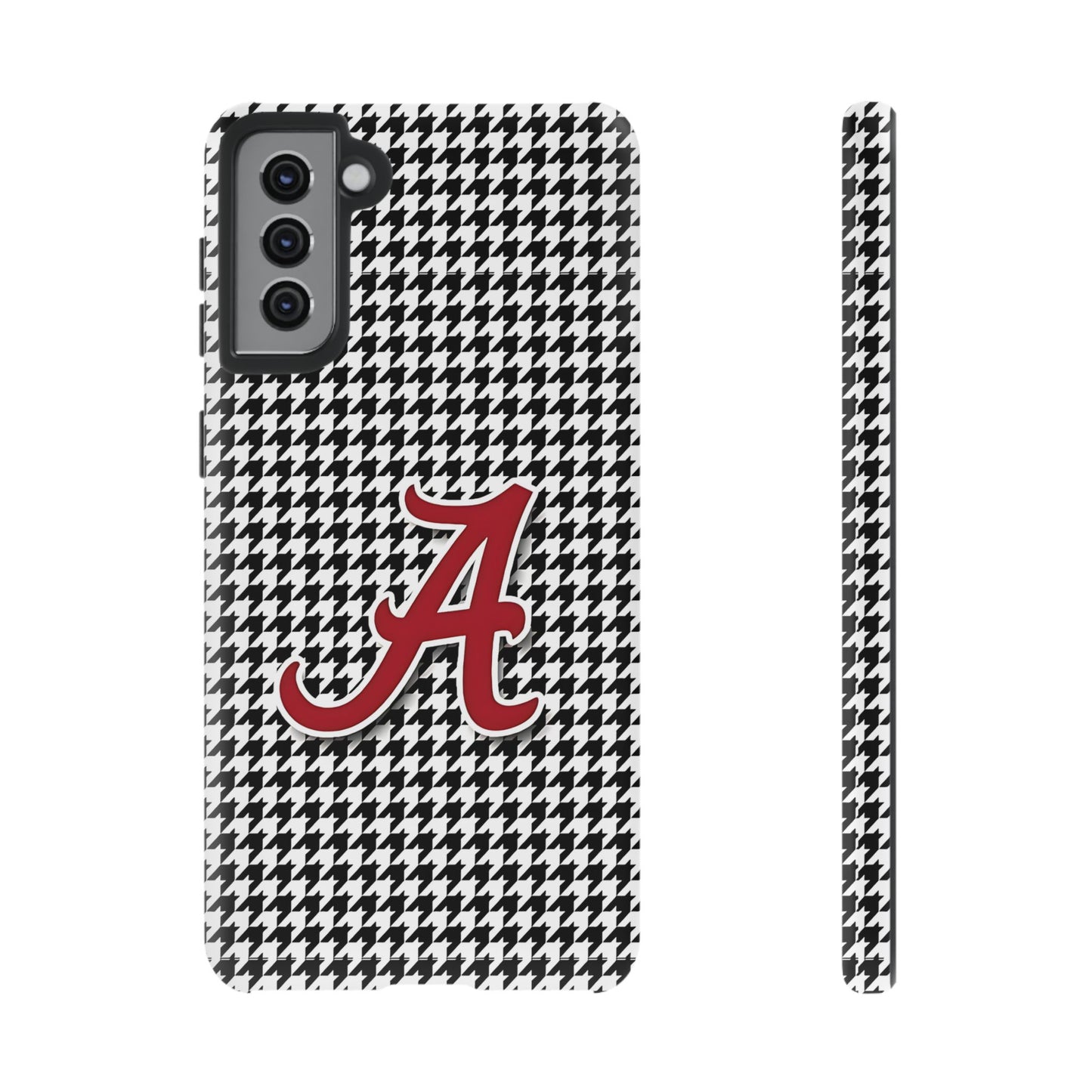 Alabama Houndstooth Phone Case, Tough Cases, College RTR Fan Gear, Initial A