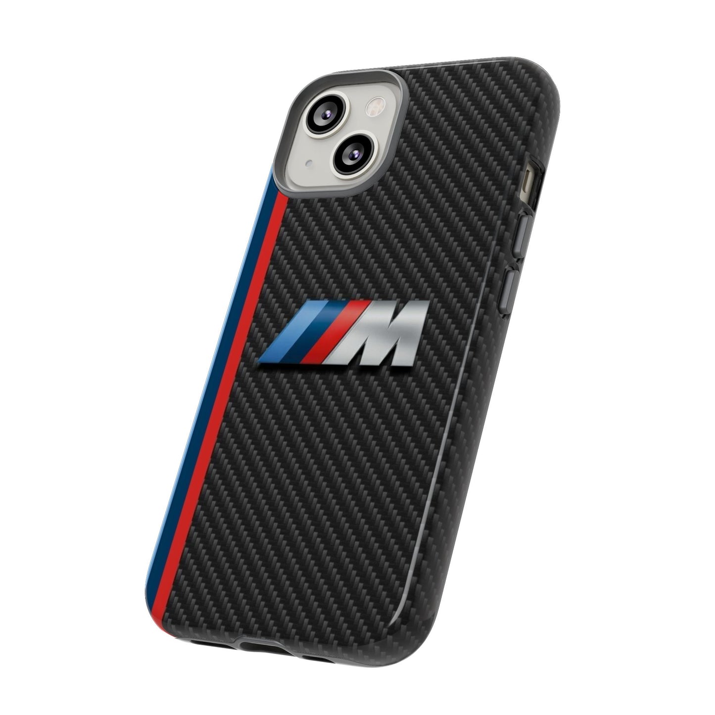 Phone Case - Black Tough Case for iPhones, Galaxy, Pixel, Blue And Red Stripes, BMW M Series