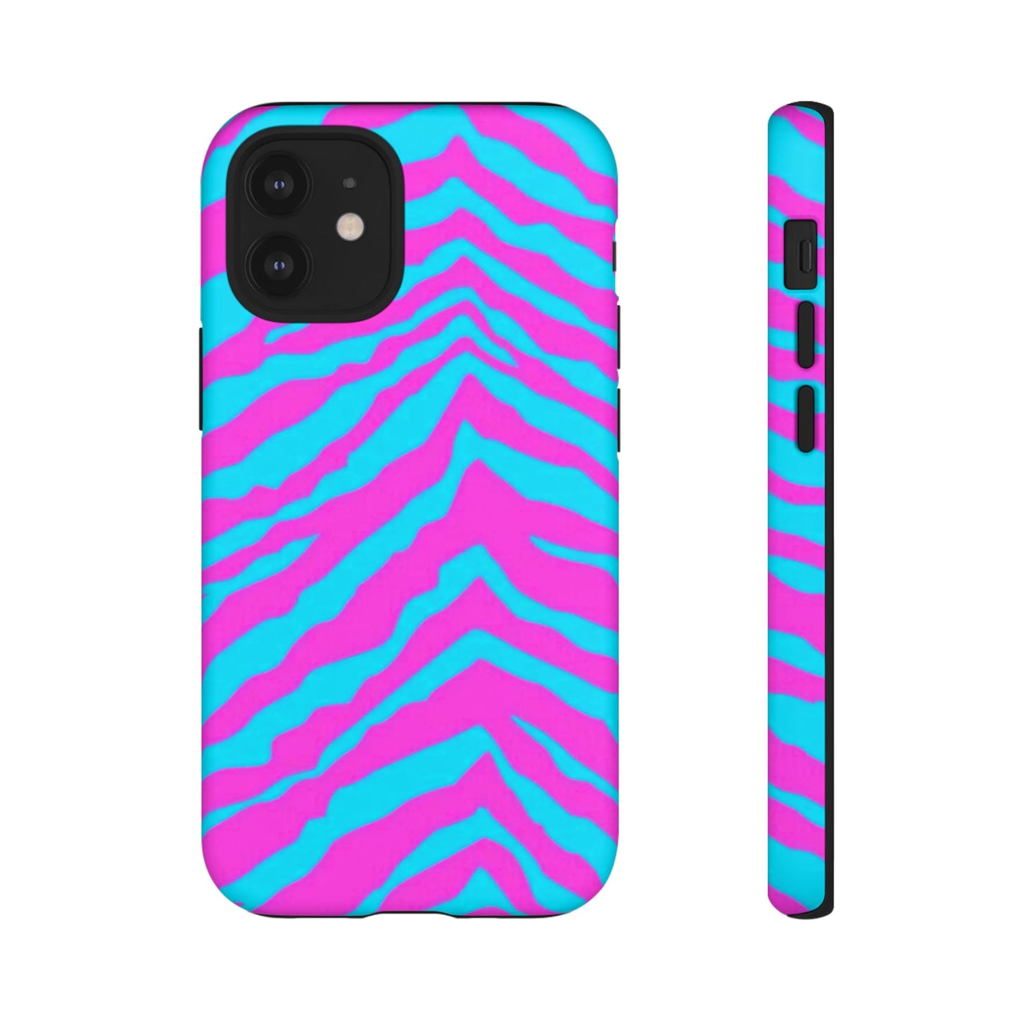 Animal Print Hot Pink And Teal Tough Case for iPhone, Galaxy and Google Pixel