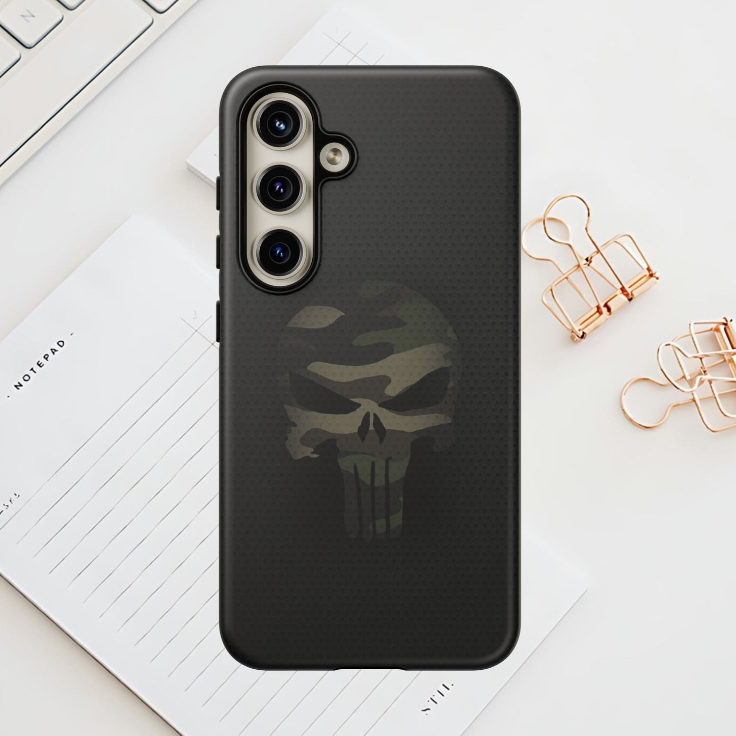 Camo Green Tough Case For iPhone, Samsung Galaxy, Pixel, Punisher Graphic