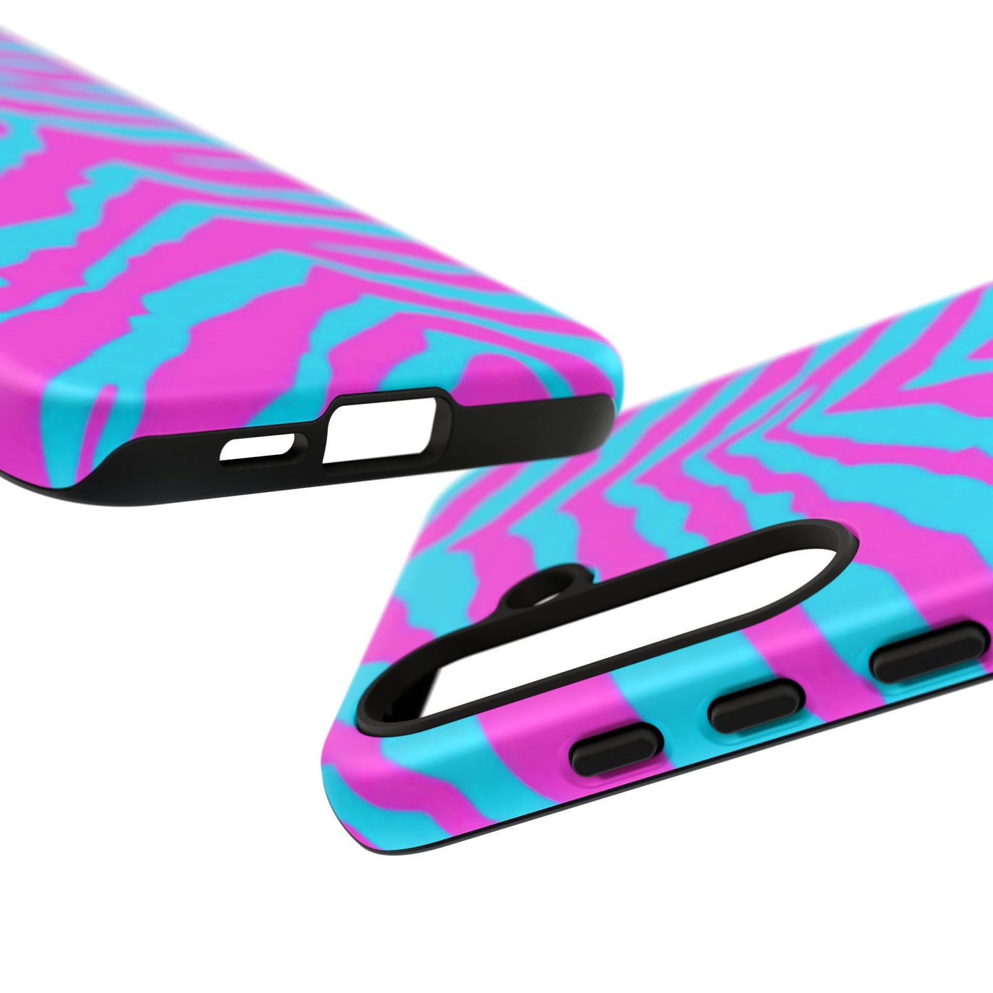 Animal Print Hot Pink And Teal Tough Case for iPhone, Galaxy and Google Pixel