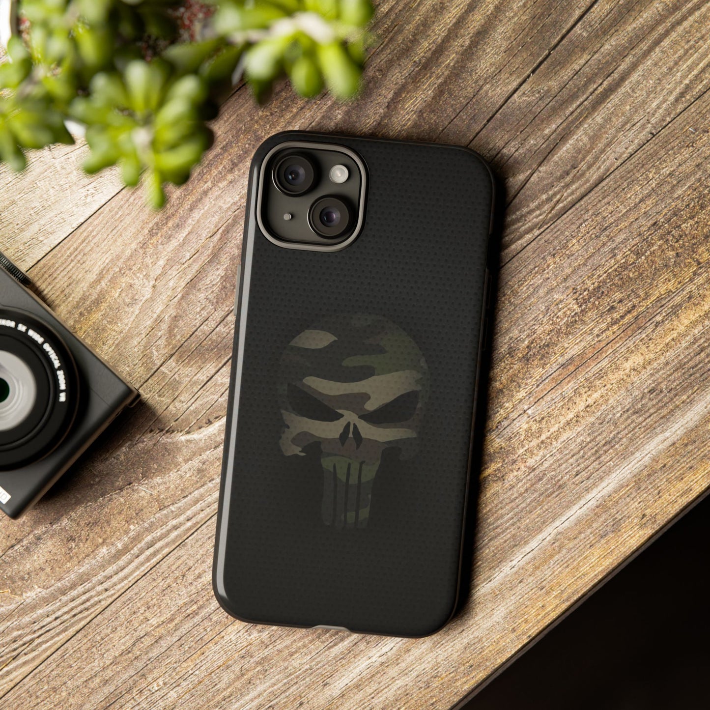 Camo Green Tough Case For iPhone, Samsung Galaxy, Jake Skull Punisher Graphic