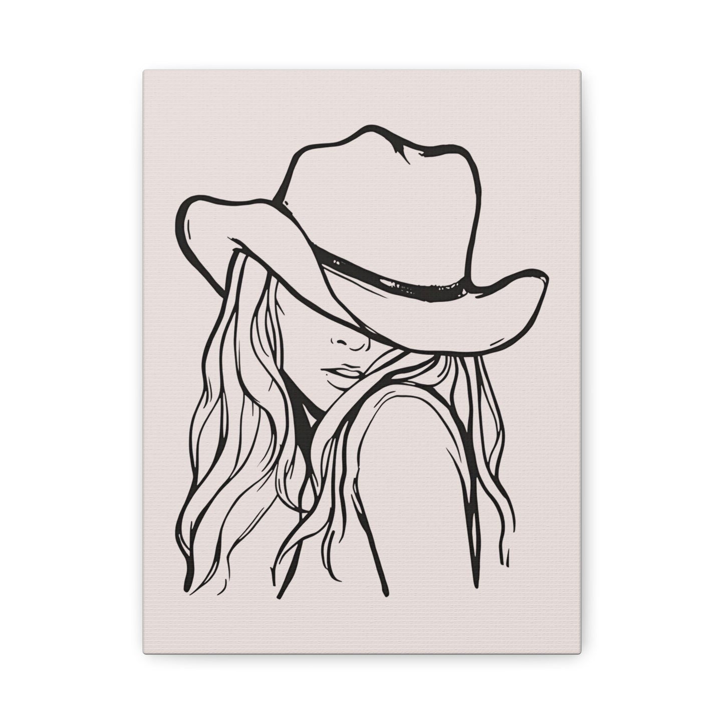 Canvas Wall Art Prints, Western Cowgirl Wall Art, Trendy Line Art