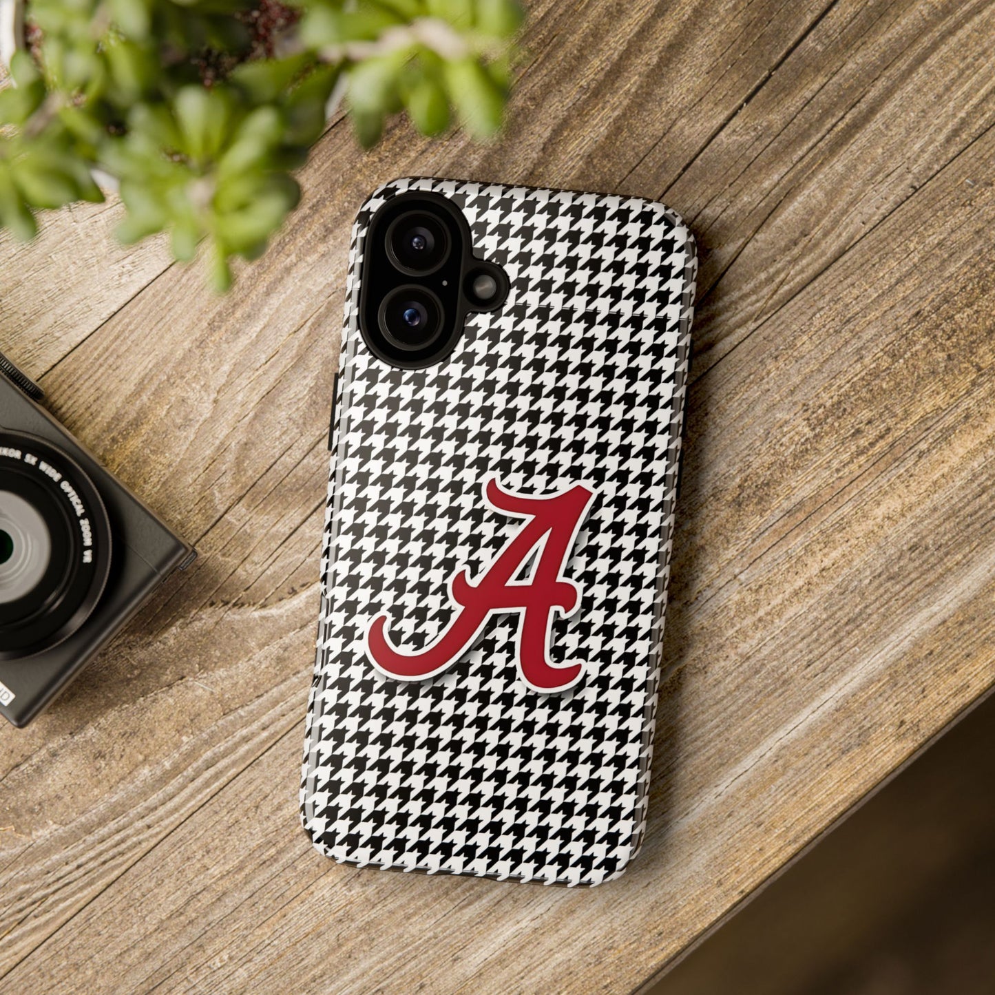 Alabama Houndstooth Phone Case, Tough Cases, College RTR Fan Gear, Initial A